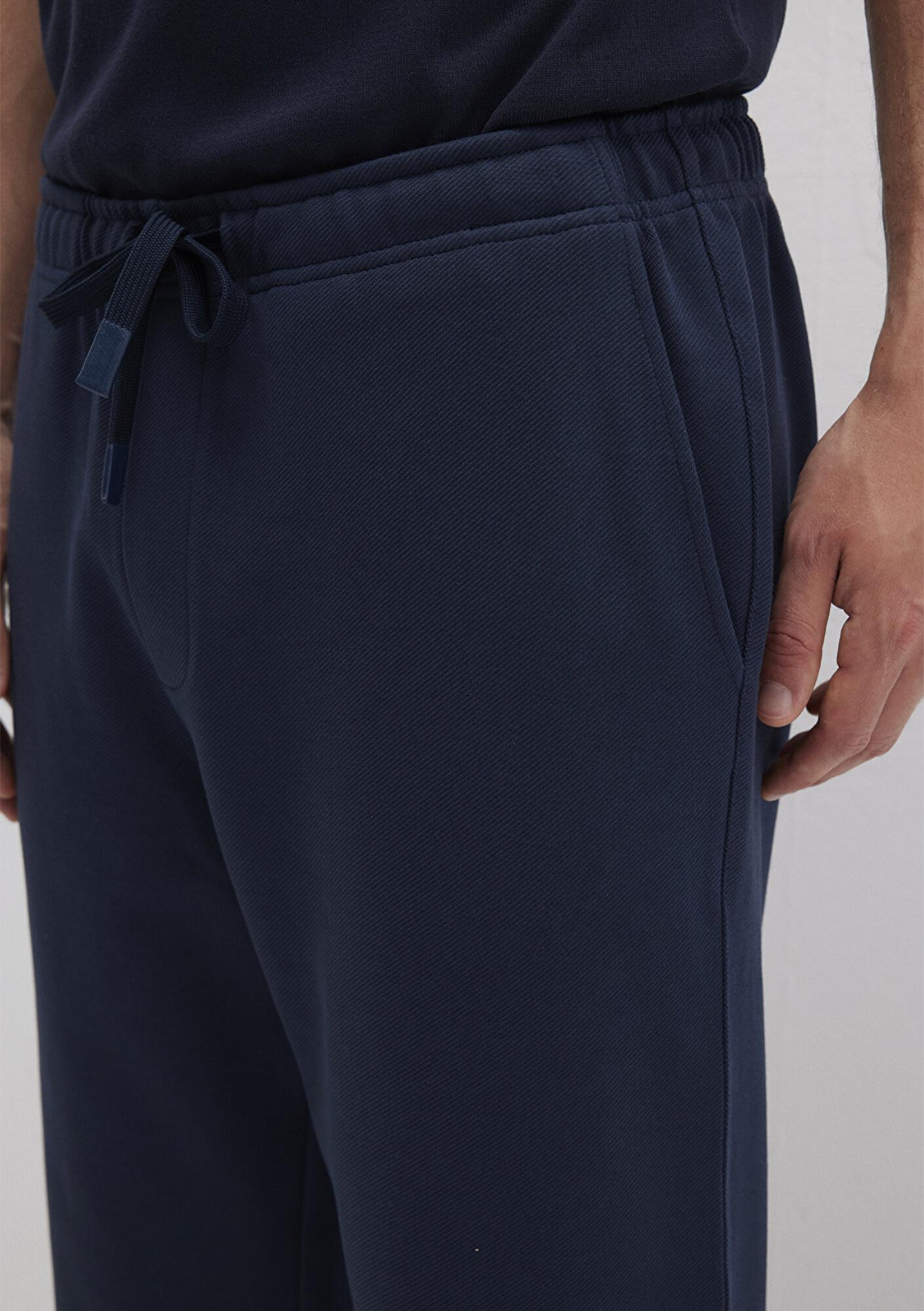 Mavi Lacivert Örme İnterlok Pantolon 0010521-70490