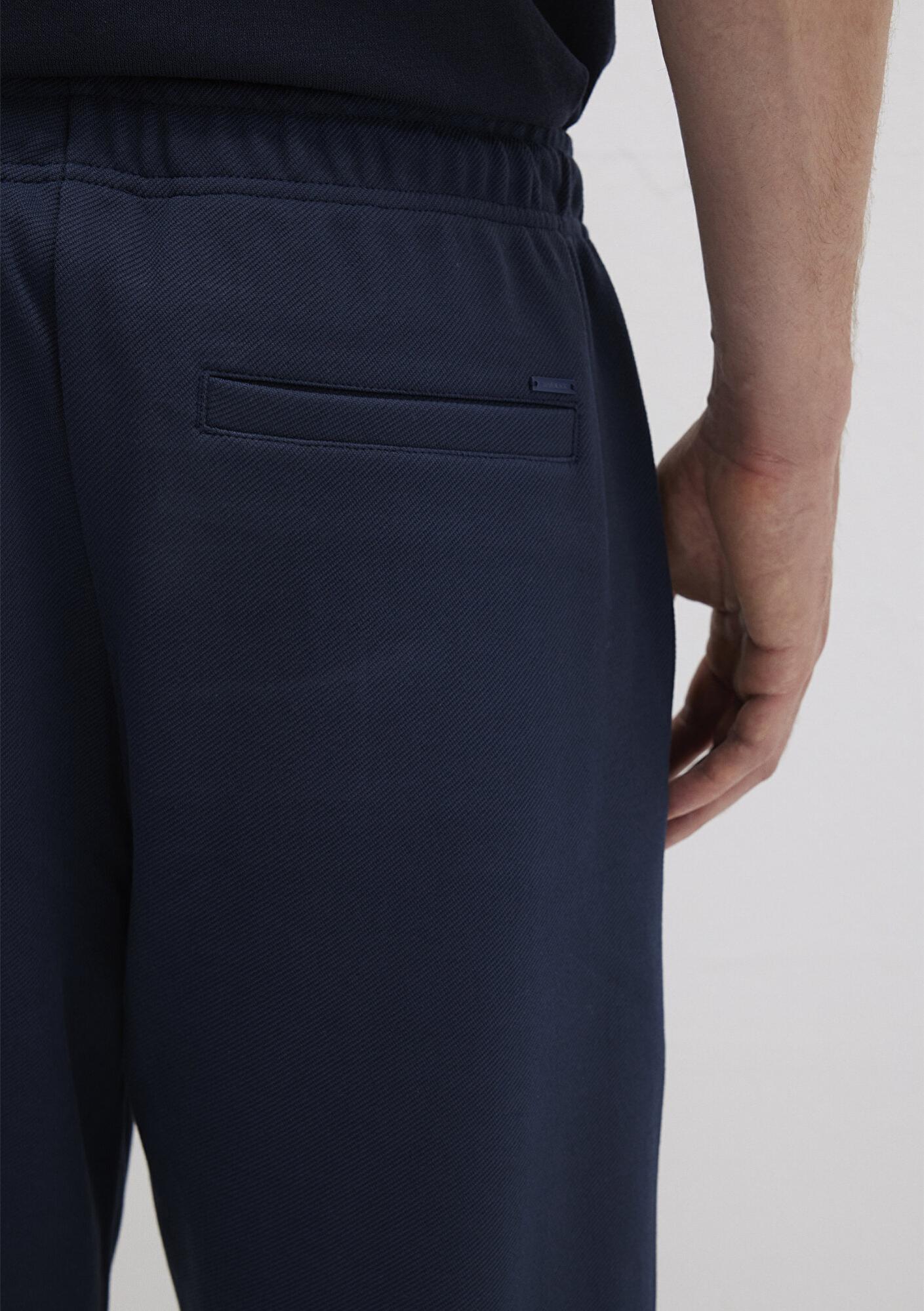 Mavi Lacivert Örme İnterlok Pantolon 0010521-70490