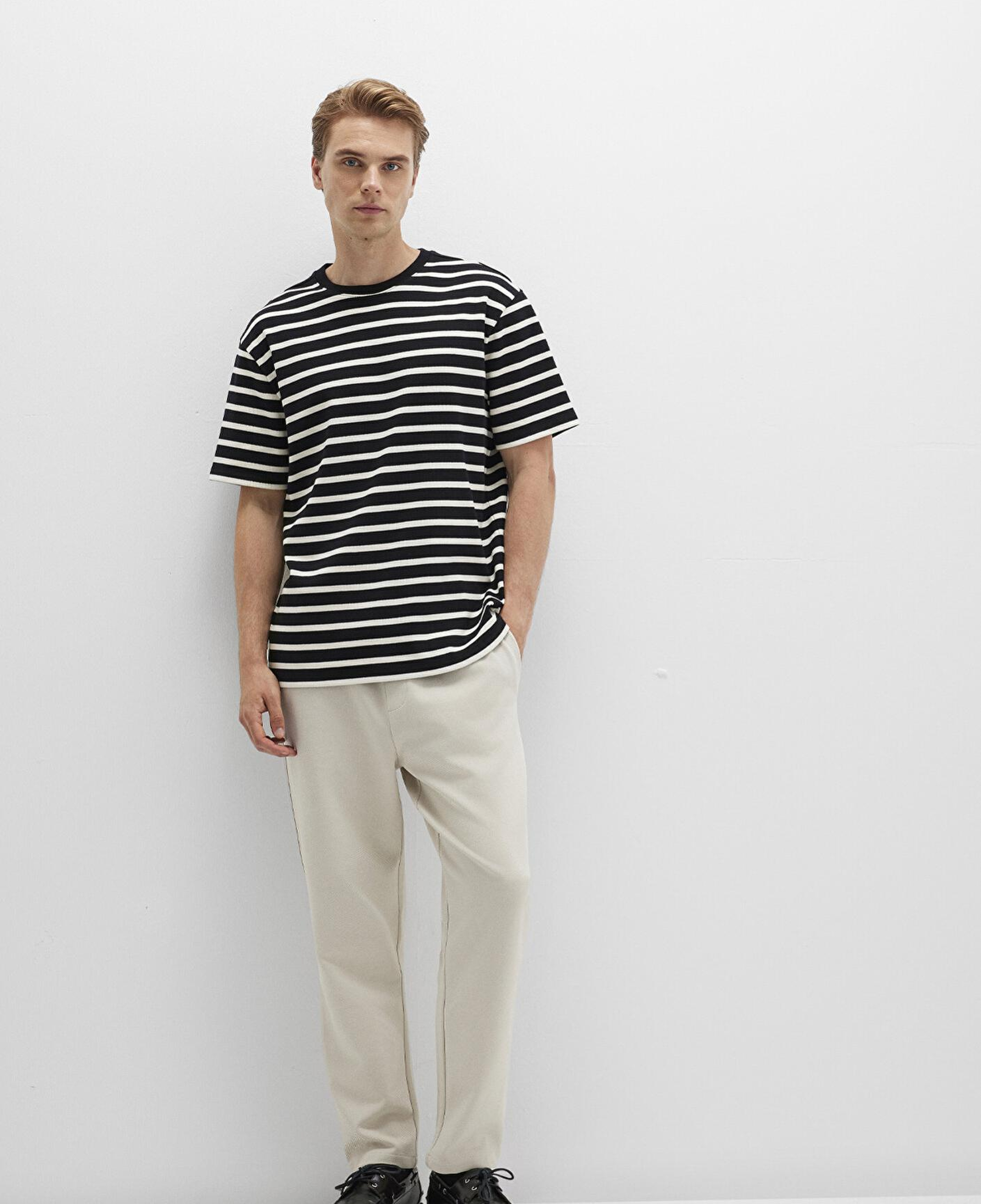 Mavi Bej Örme İnterlok Pantolon 0010521-70144