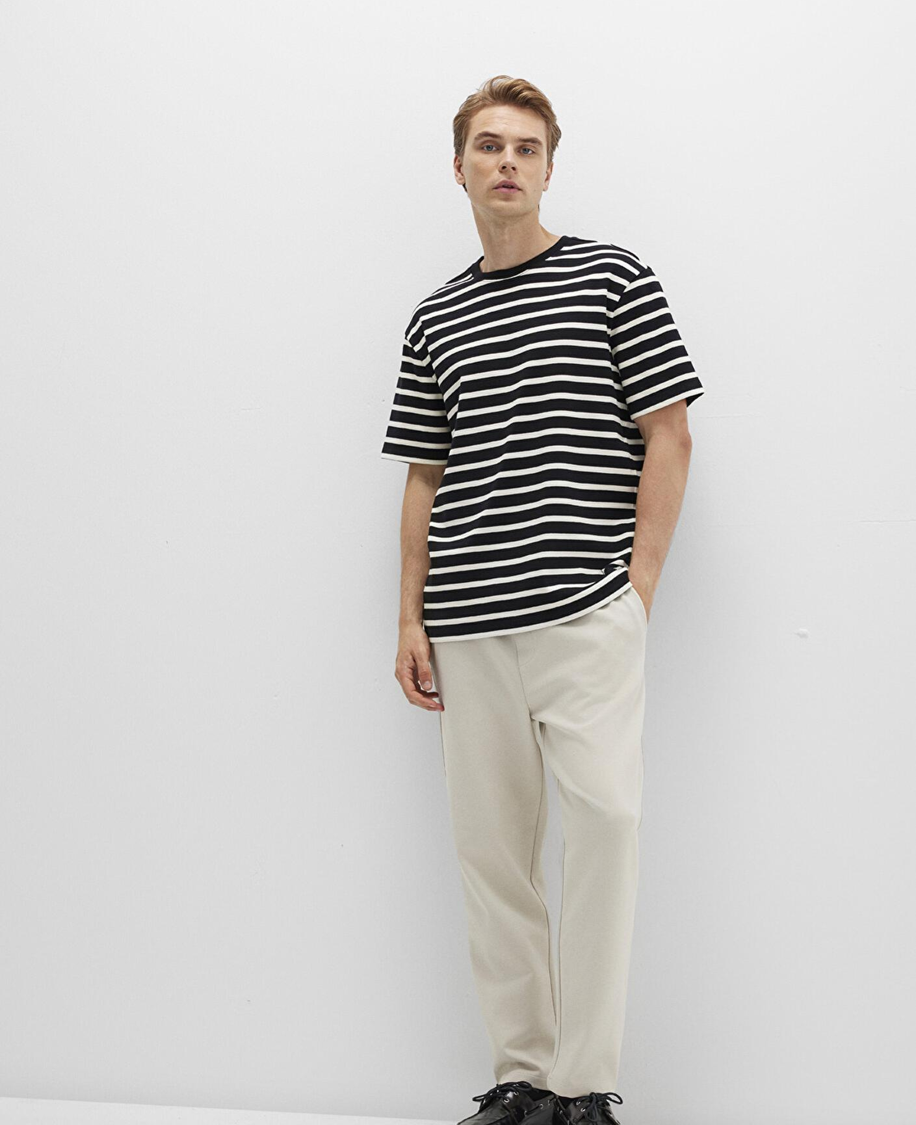 Mavi Bej Örme İnterlok Pantolon 0010521-70144