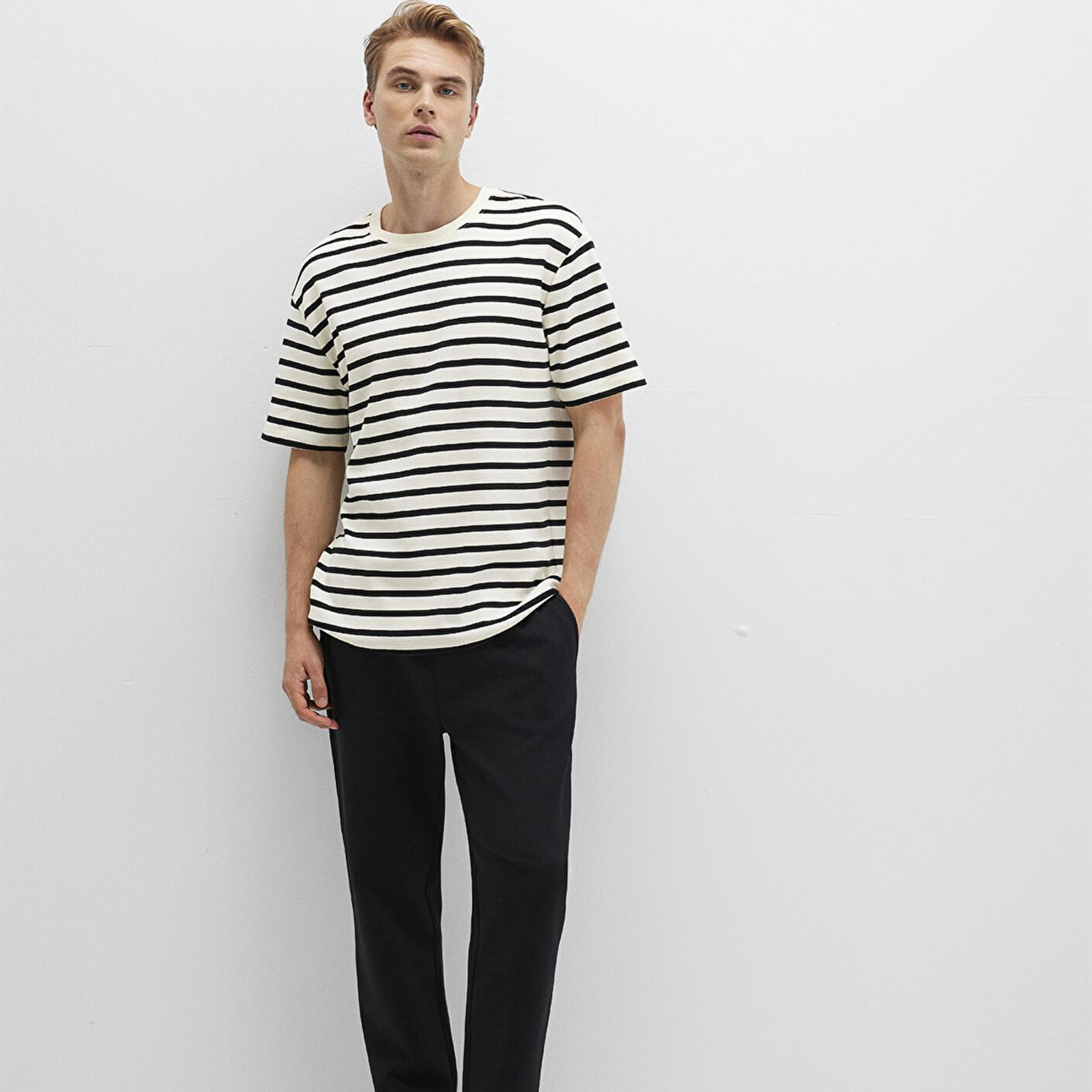 Mavi Siyah Örme İnterlok Pantolon 0010521-900