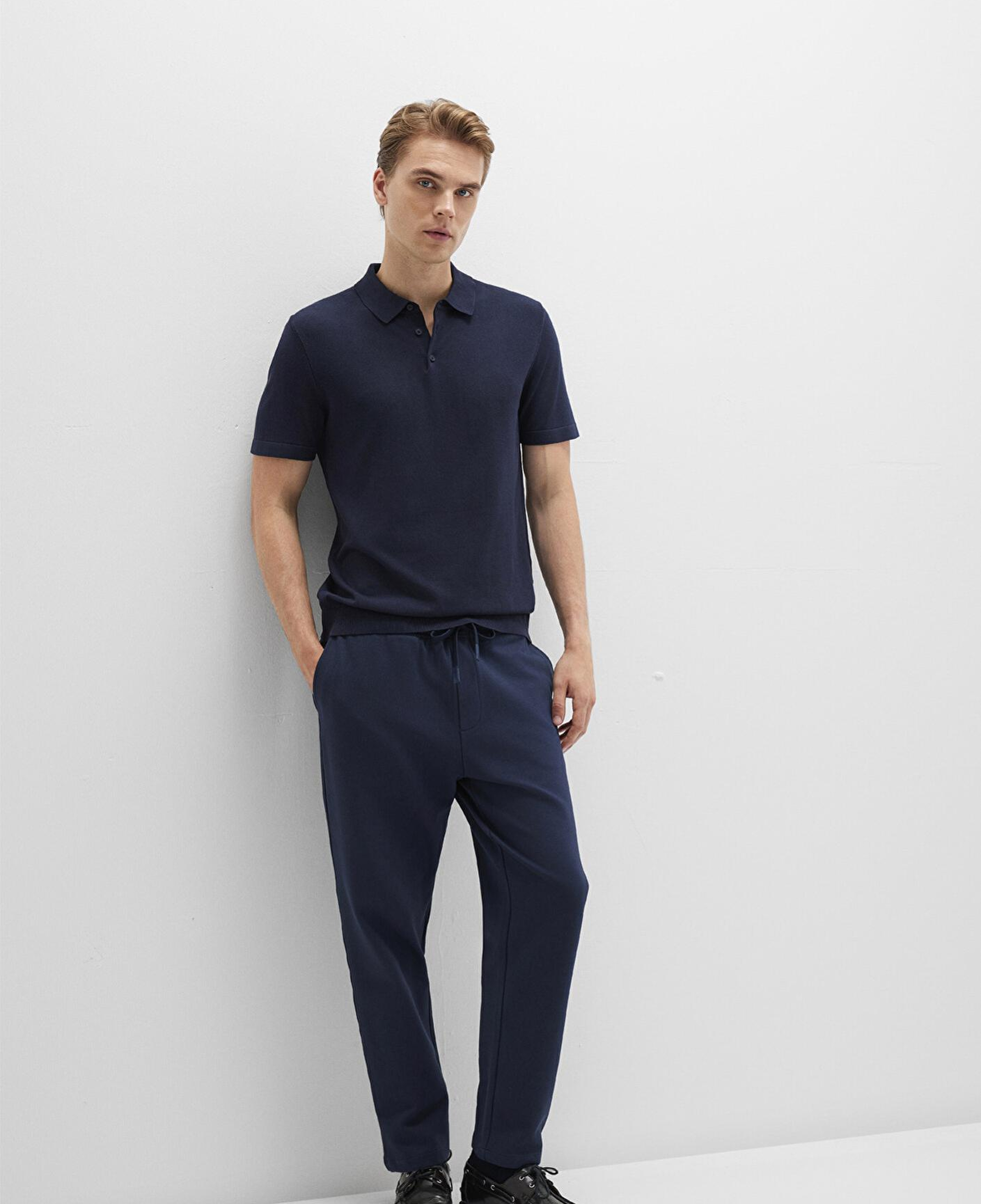 Mavi Lacivert Örme İnterlok Pantolon 0010521-70490