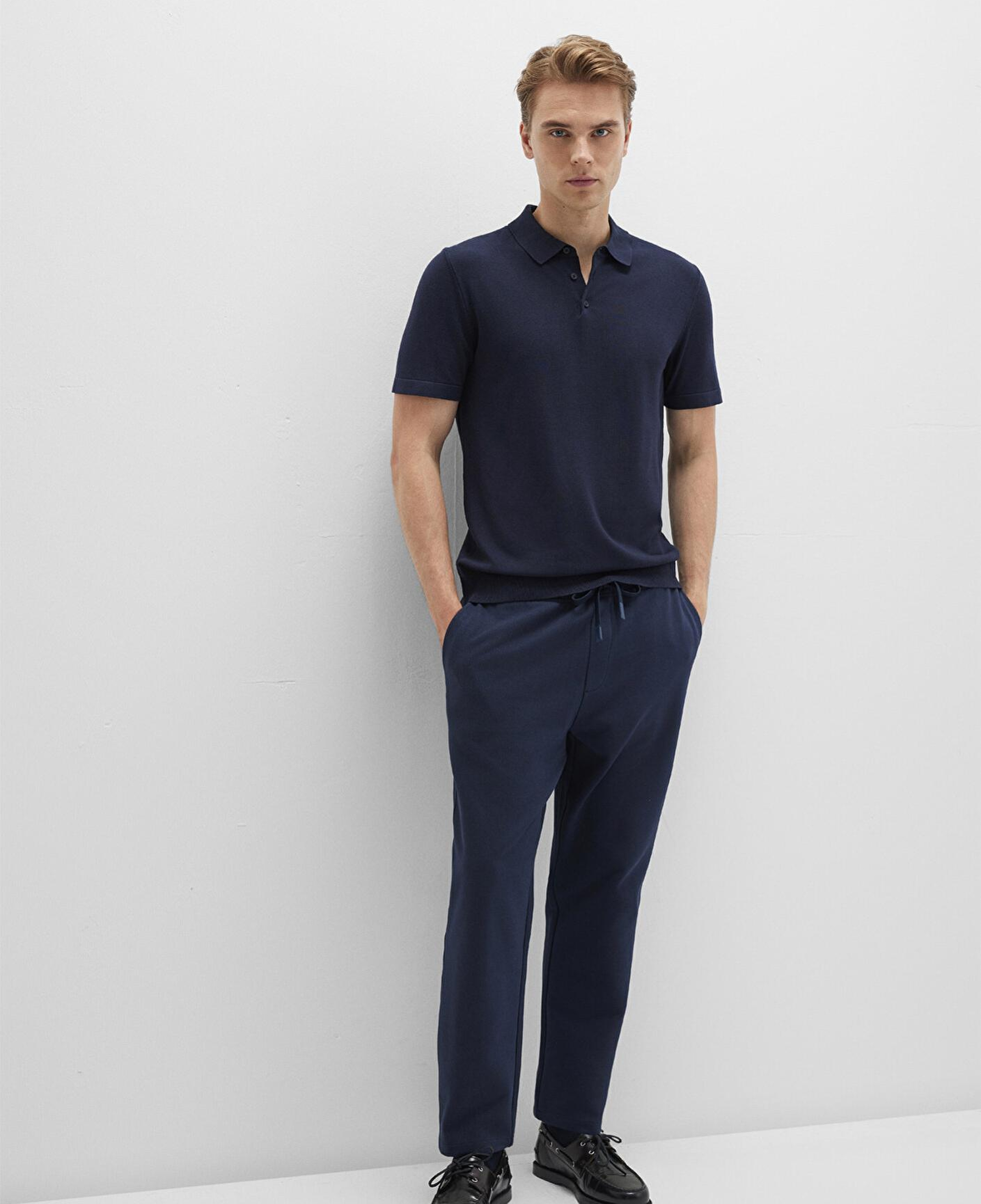 Mavi Lacivert Örme İnterlok Pantolon 0010521-70490