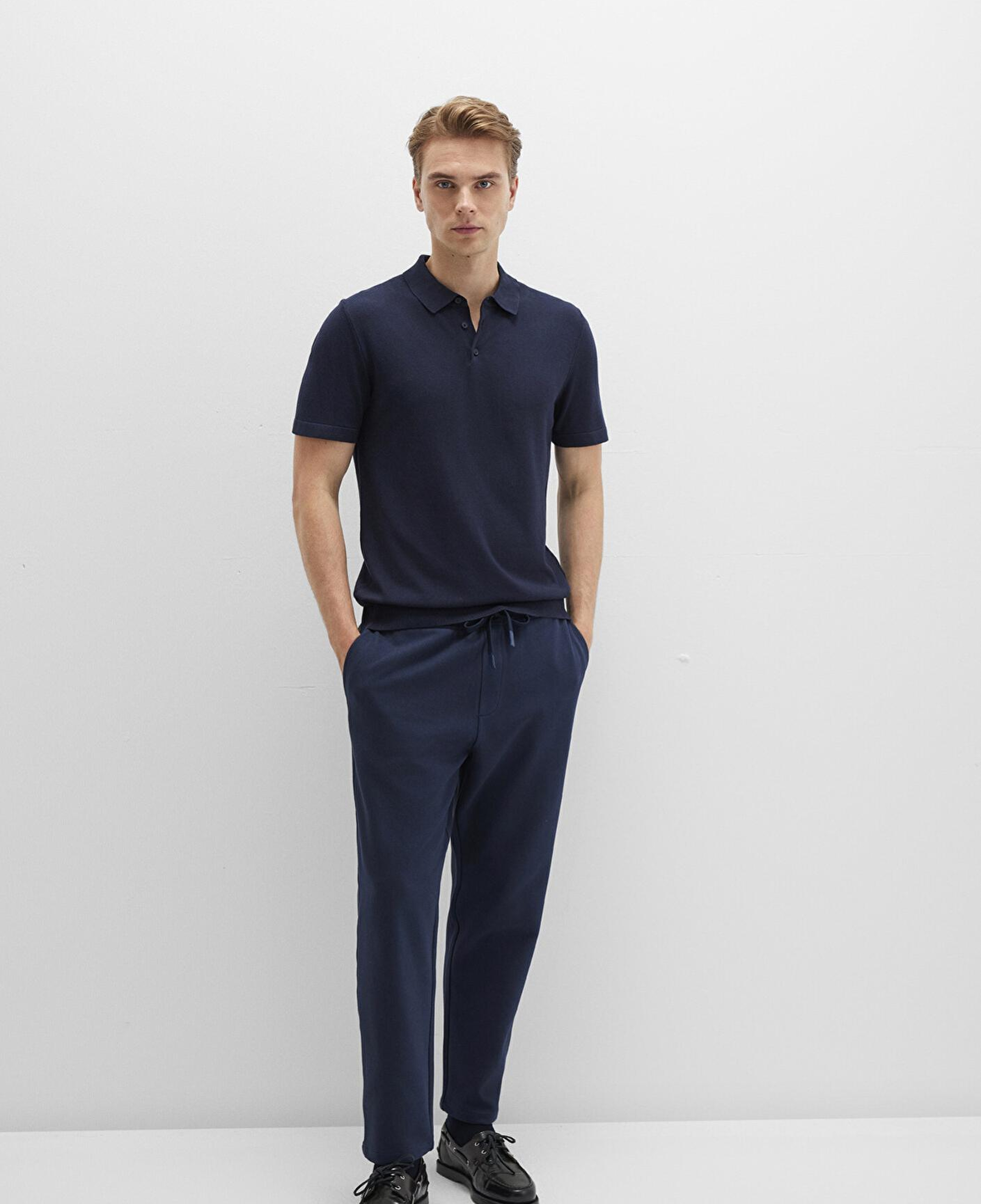 Mavi Lacivert Örme İnterlok Pantolon 0010521-70490