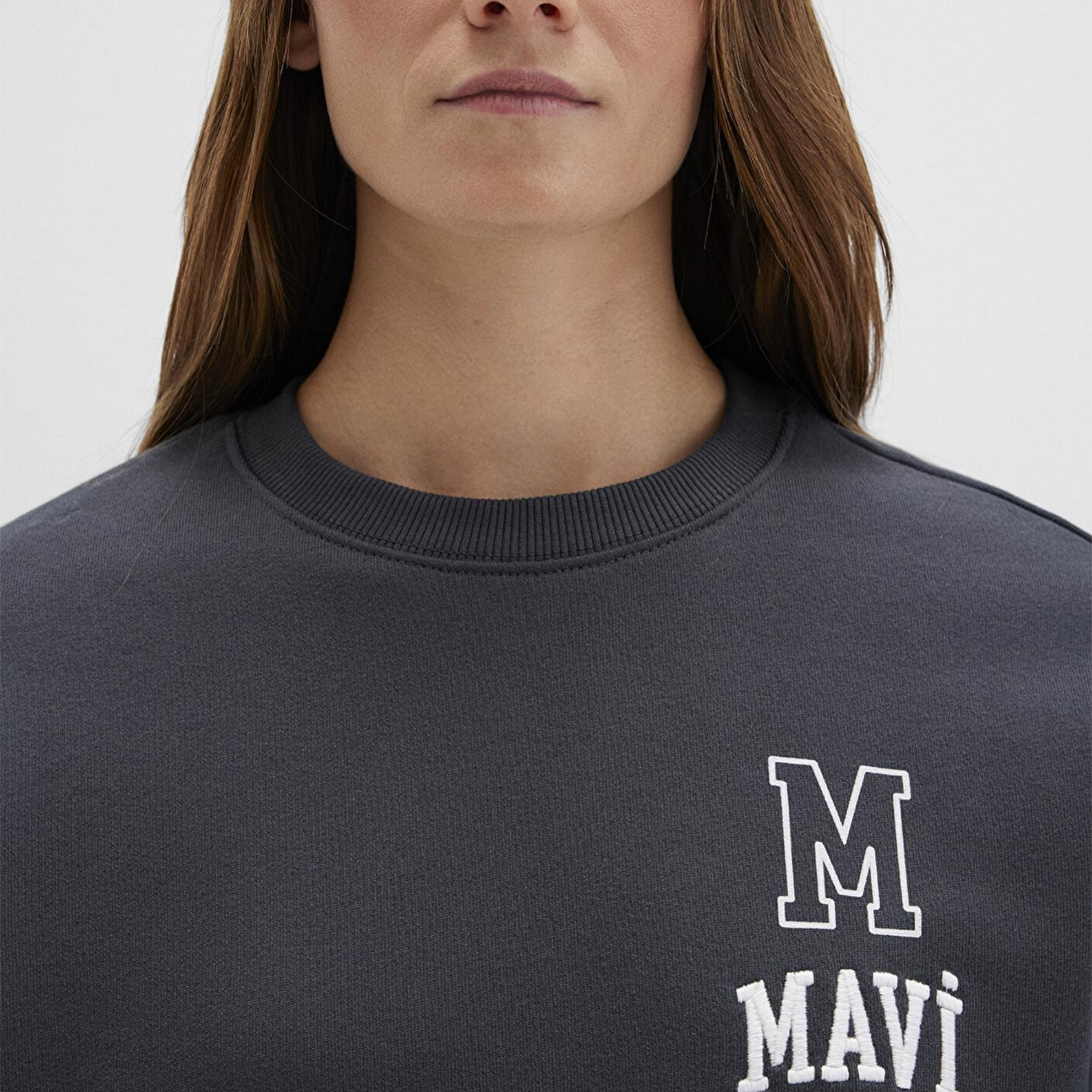 Mavi Mavi Logo Baskılı Antrasit Sweatshirt 1S10148-70087