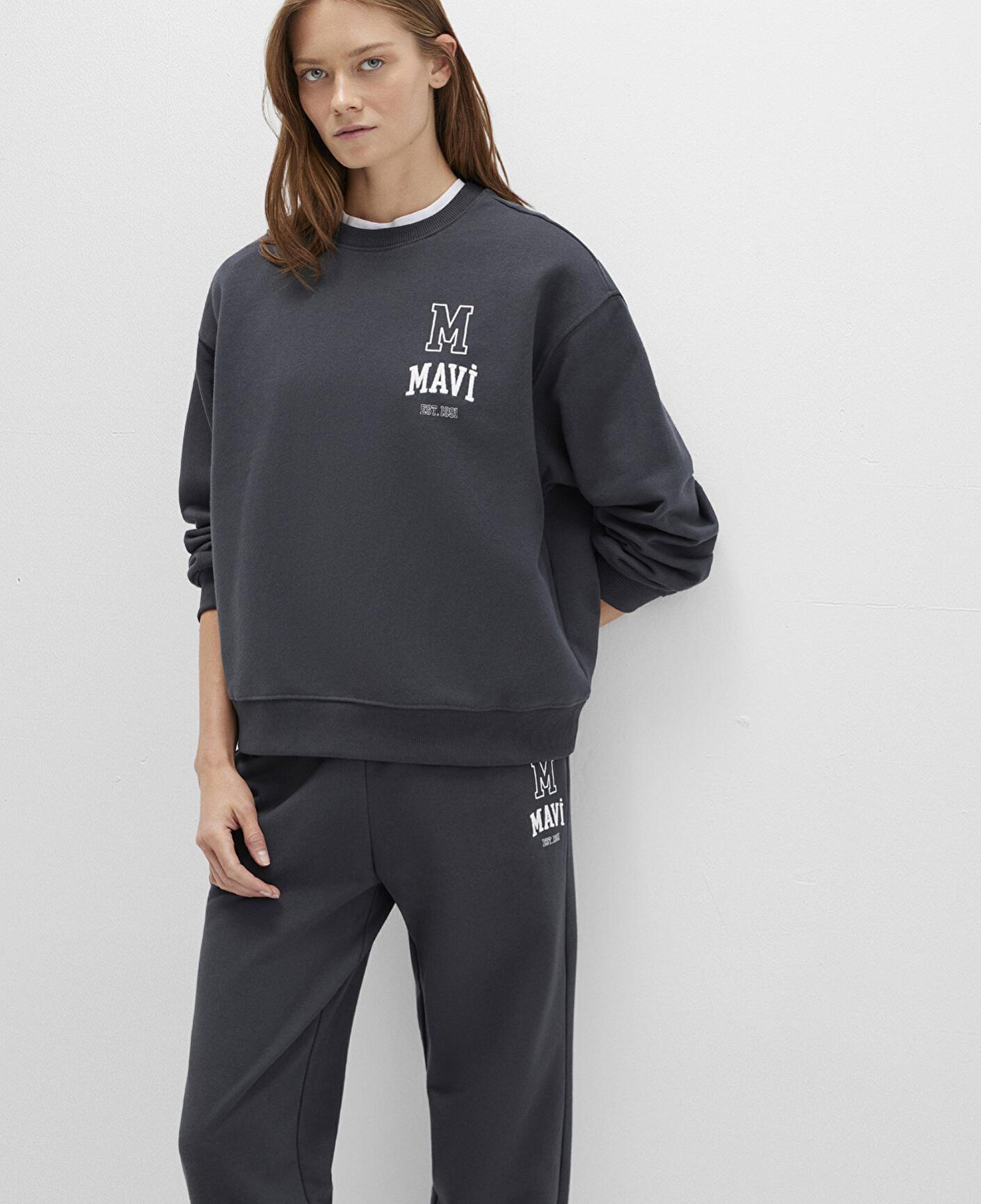 Mavi Mavi Logo Baskılı Antrasit Sweatshirt 1S10148-70087