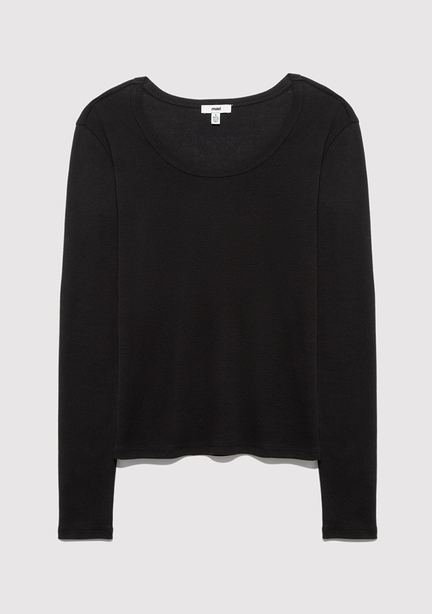 Mavi 2'li Uzun Kollu Basic Tişört Fitted / Vücuda Oturan Kesim 1613519-90891