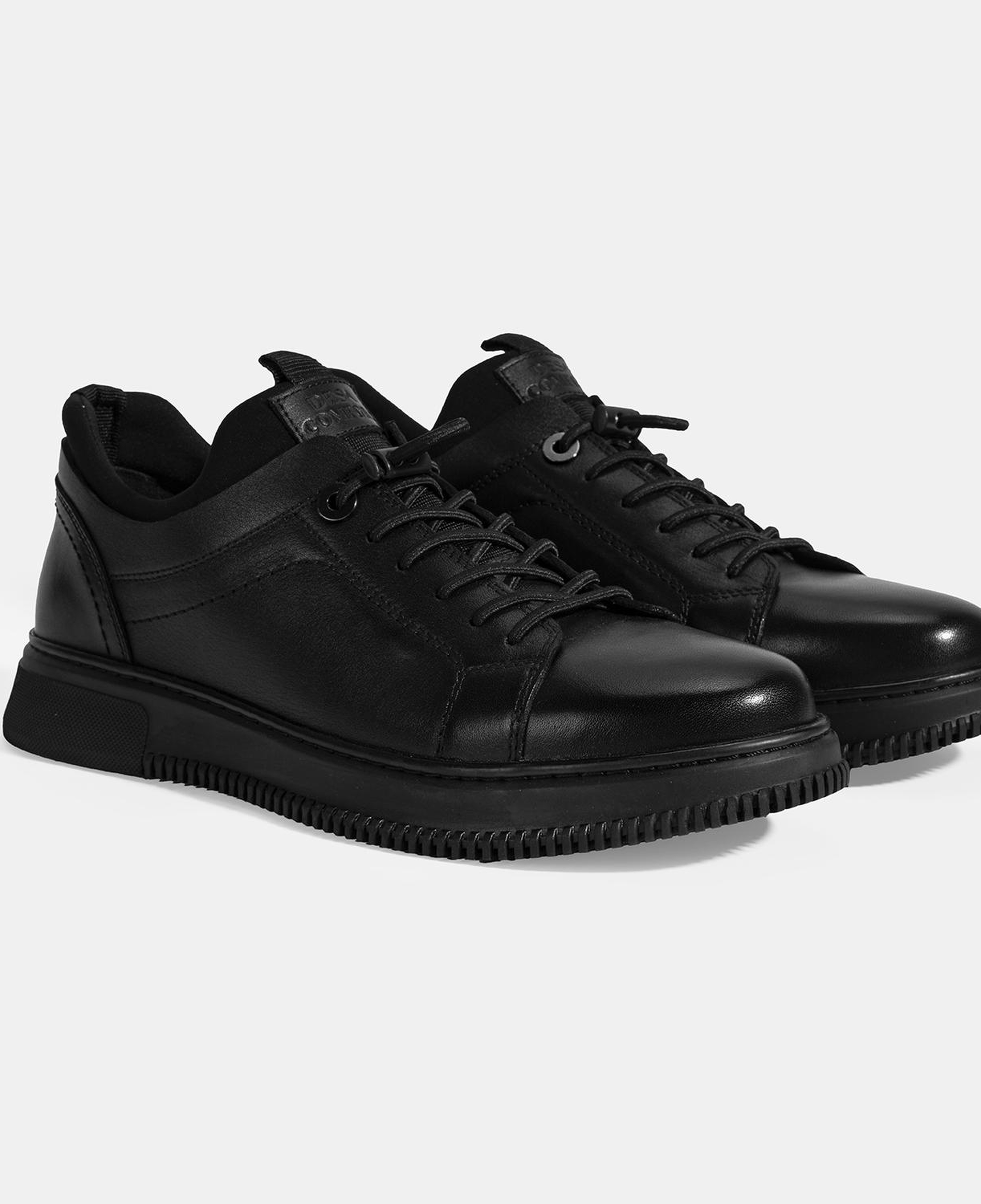 Erkek Siyah DesaComfort Bağcıklı Deri Günlük Ayakkabı