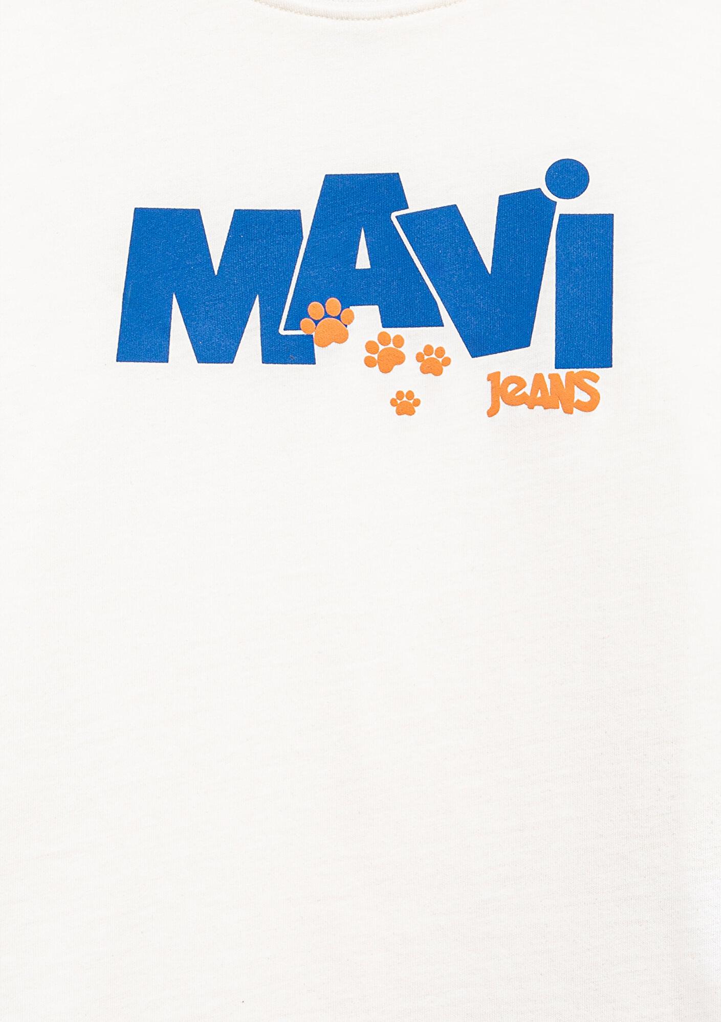 Mavi Mavi Pati Baskılı Ekru Tişört Regular Fit / Normal Kesim 7610362-70057