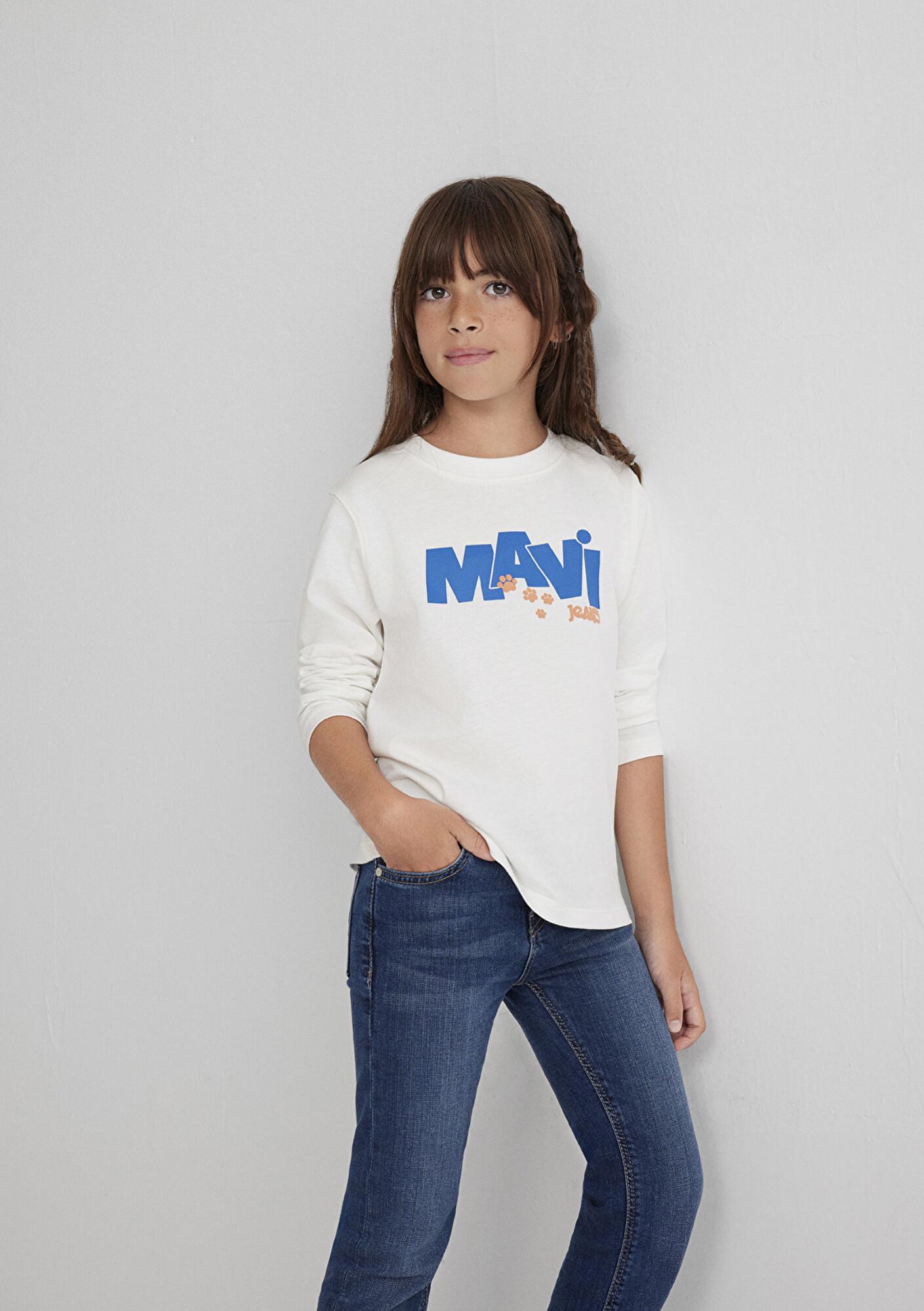 Mavi Mavi Pati Baskılı Ekru Tişört Regular Fit / Normal Kesim 7610362-70057