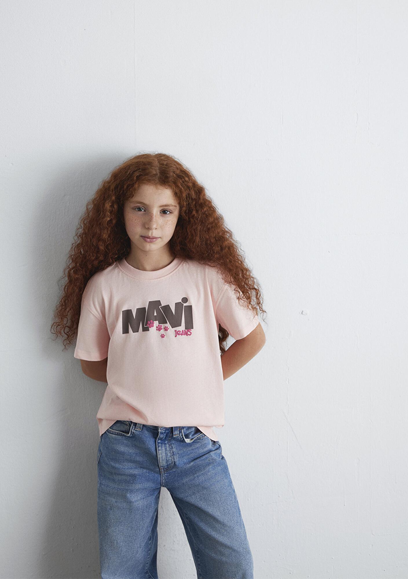 Mavi Mavi Pati Baskılı Pembe Tişört Loose Fit / Bol Rahat Kesim 7610361-90974