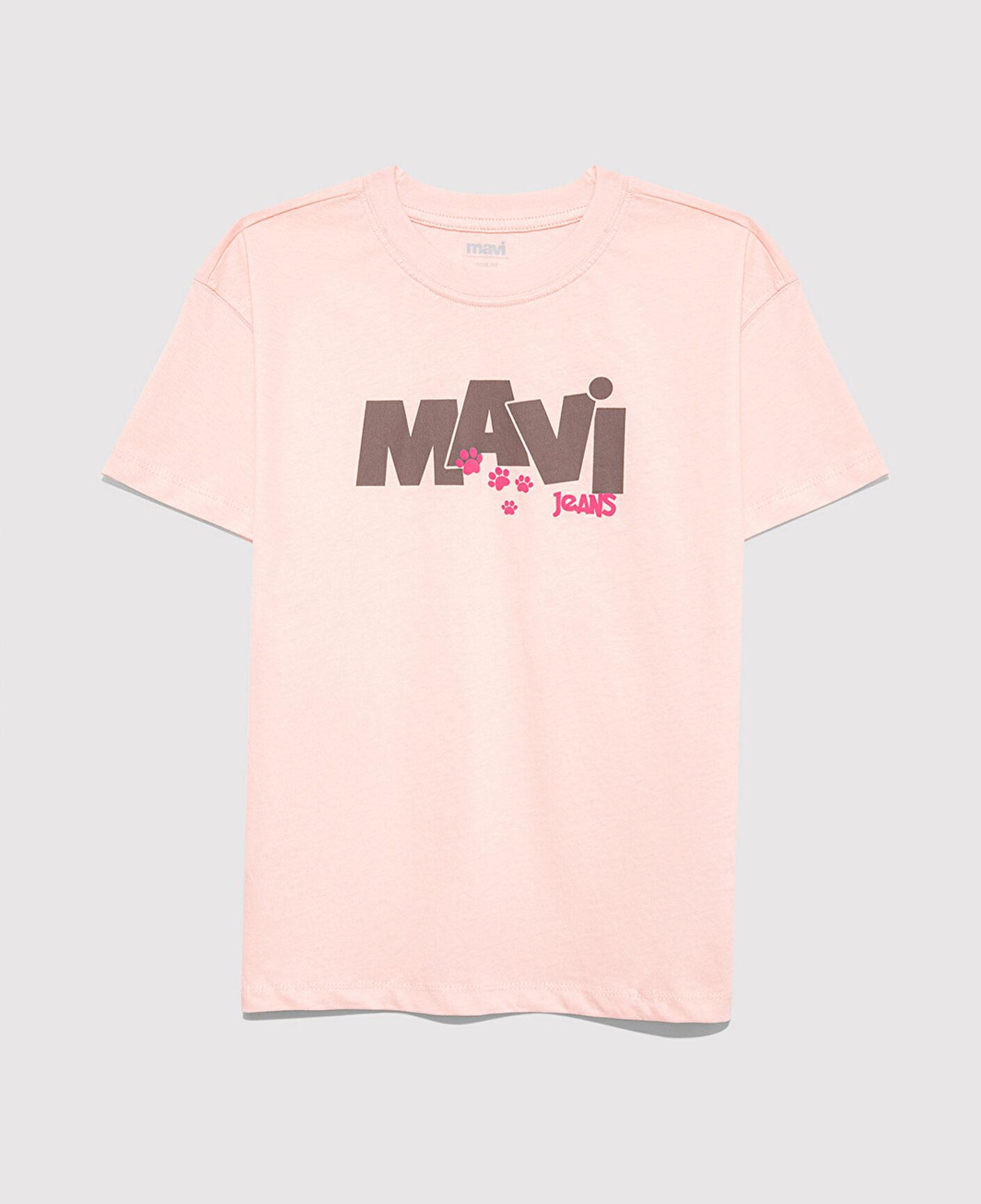 Mavi Mavi Pati Baskılı Pembe Tişört Loose Fit / Bol Rahat Kesim 7610361-90974