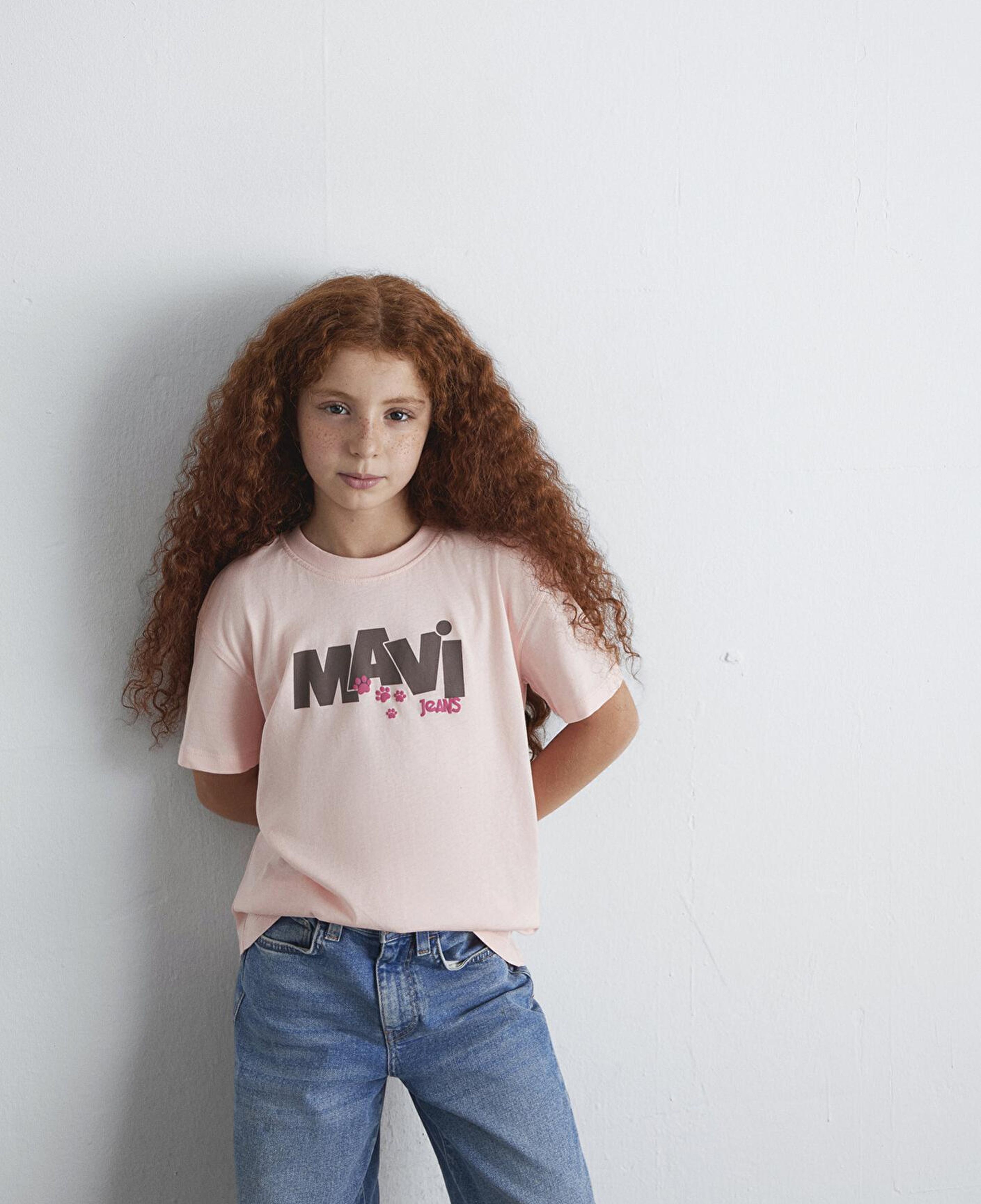 Mavi Mavi Pati Baskılı Pembe Tişört Loose Fit / Bol Rahat Kesim 7610361-90974