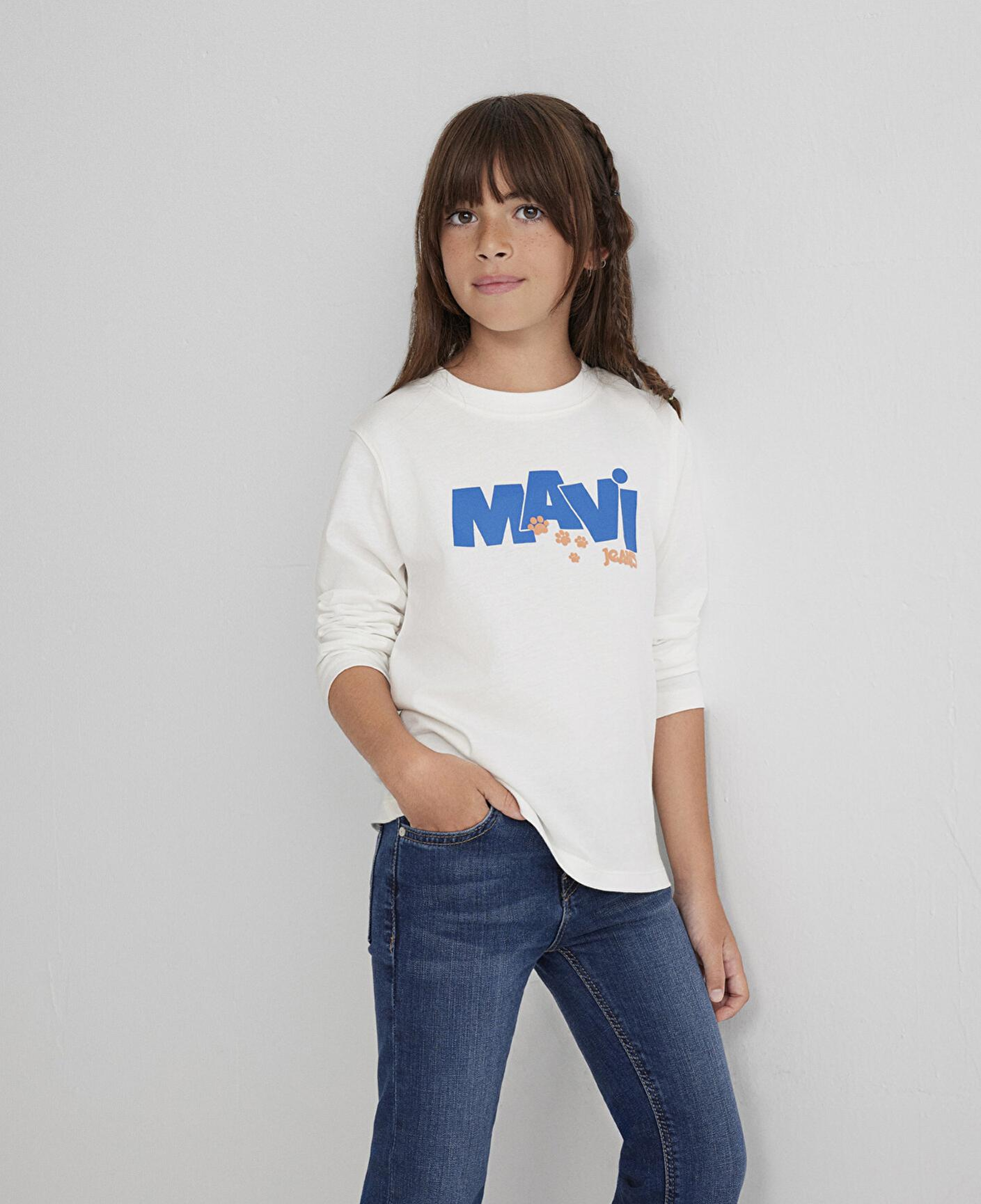 Mavi Mavi Pati Baskılı Ekru Tişört Regular Fit / Normal Kesim 7610362-70057