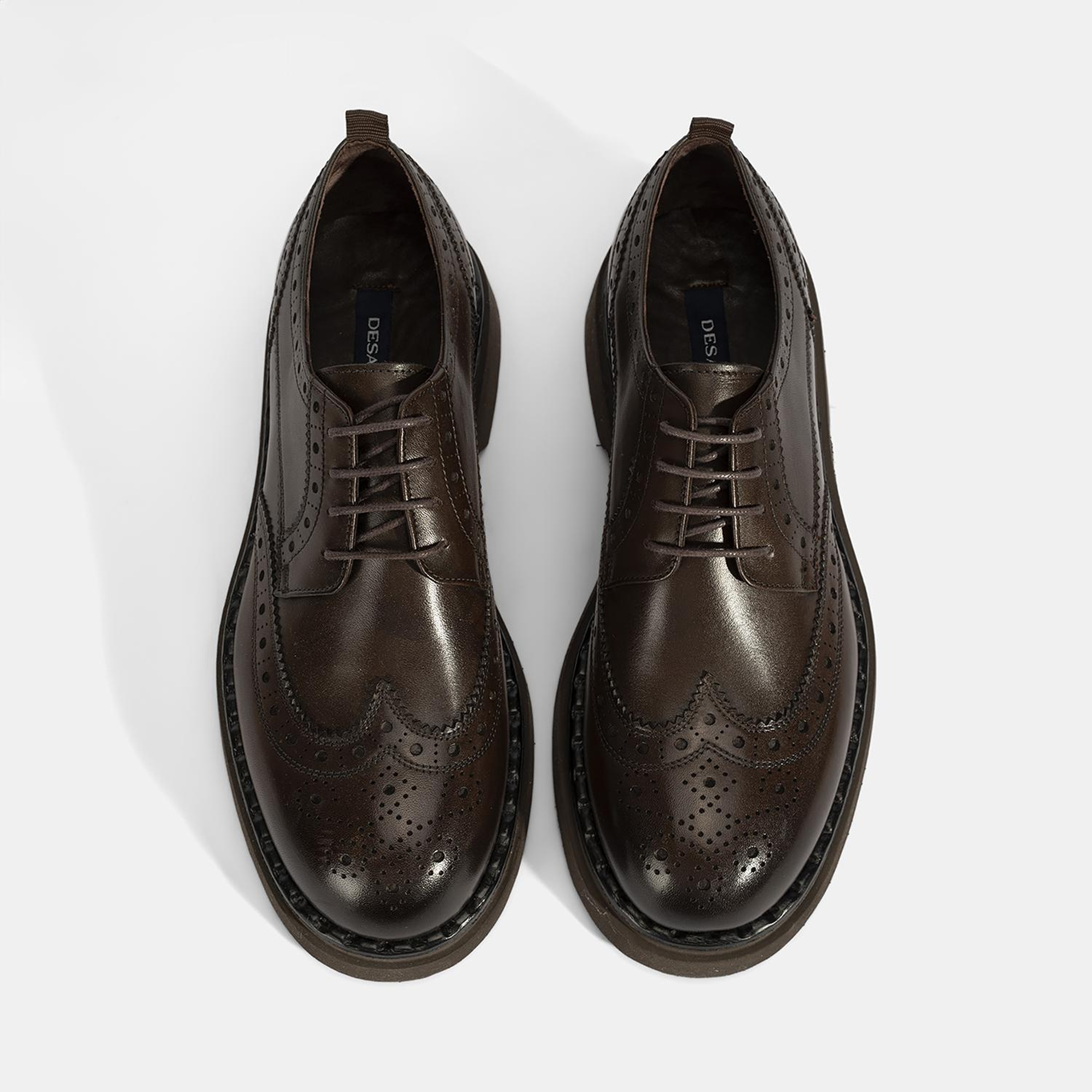 Erkek Kahve Bağcıklı Deri Klasik Ayakkabı