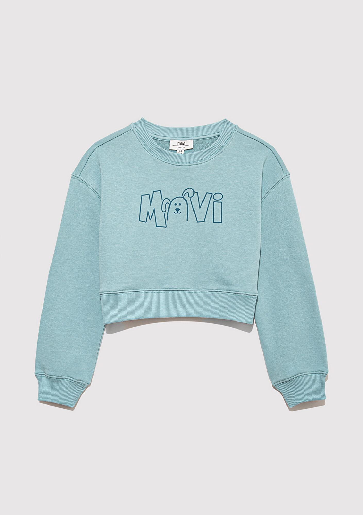 Mavi Mavi Logo Köpek Baskılı Yeşil Sweatshirt 7S10126-71748