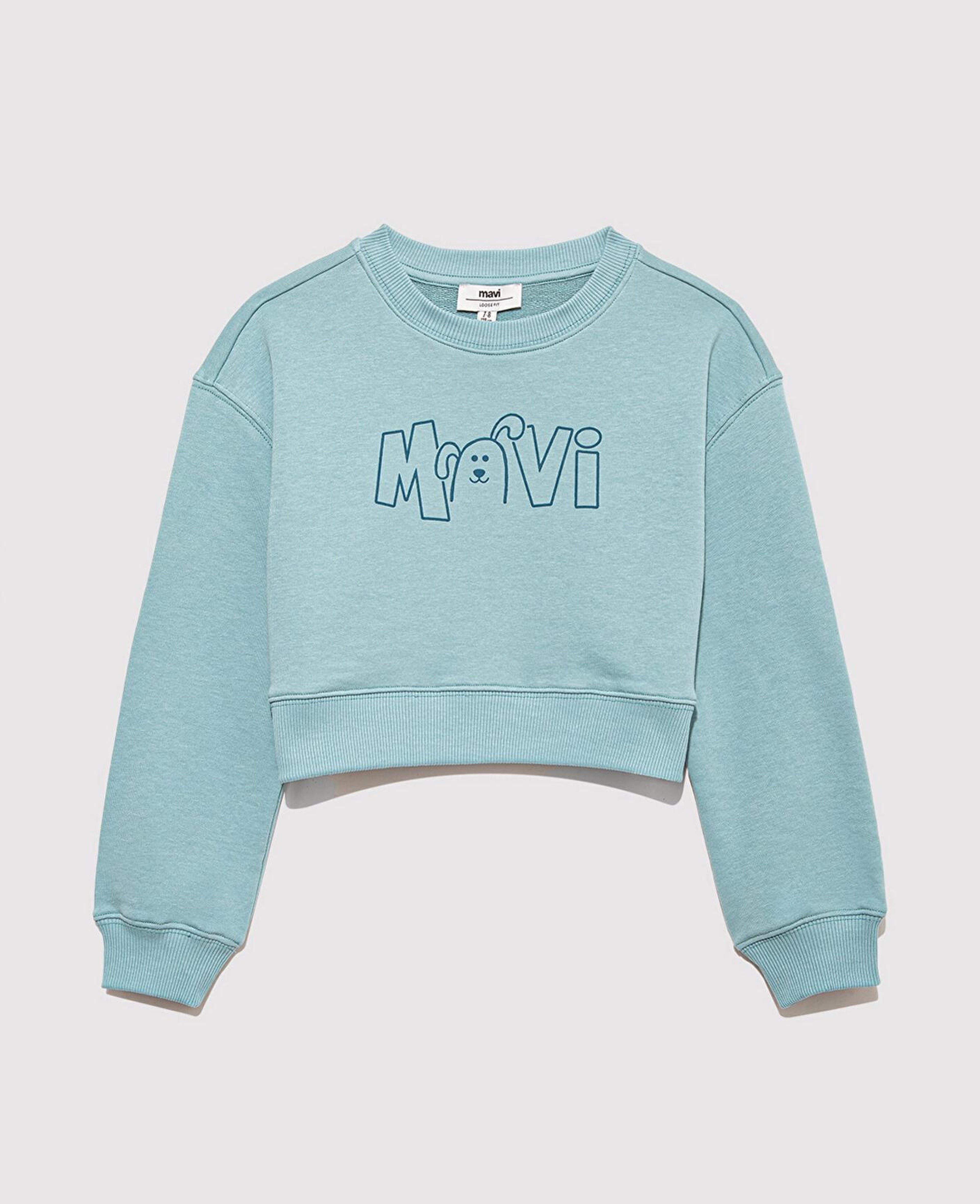 Mavi Mavi Logo Köpek Baskılı Yeşil Sweatshirt 7S10126-71748