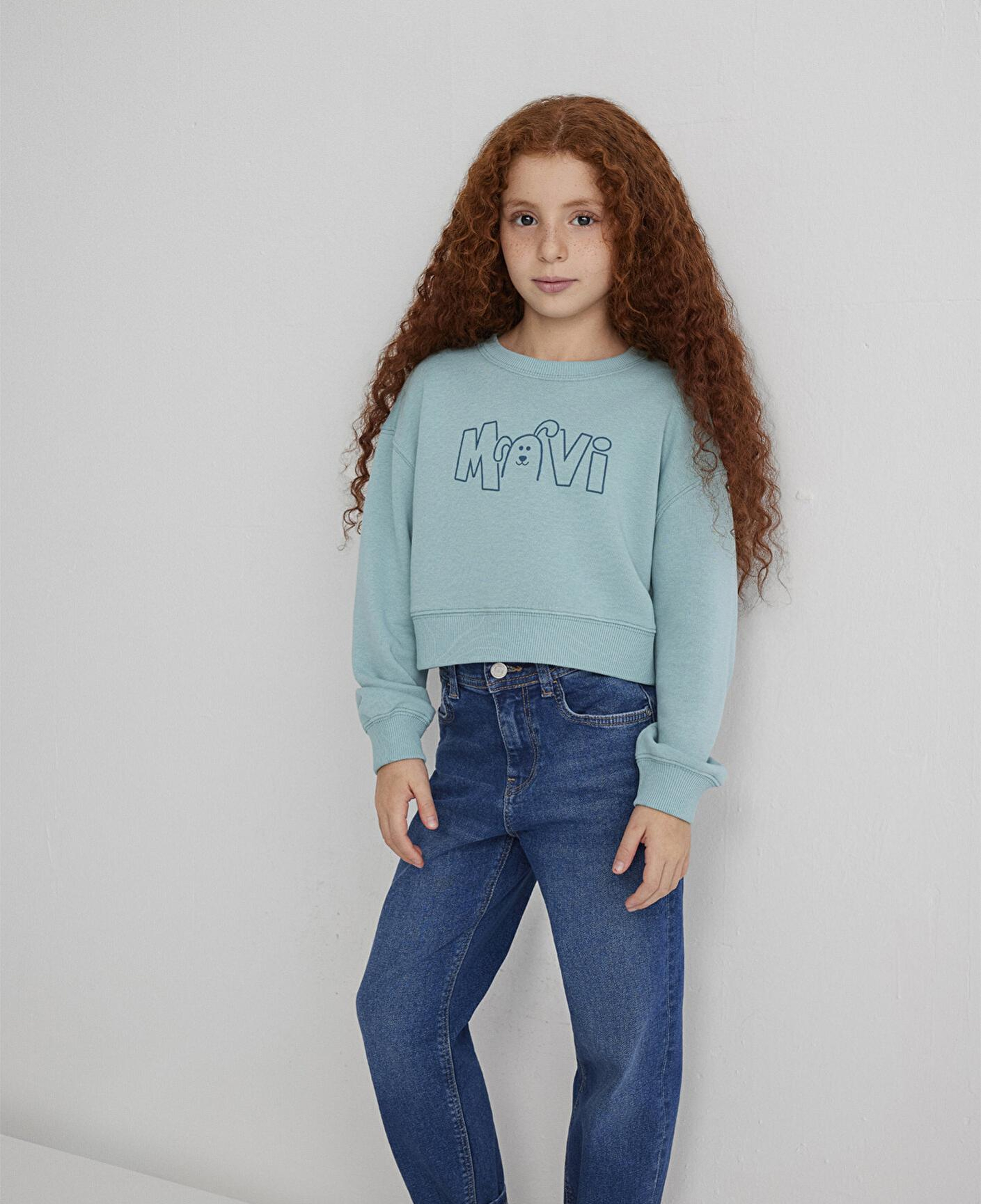 Mavi Mavi Logo Köpek Baskılı Yeşil Sweatshirt 7S10126-71748