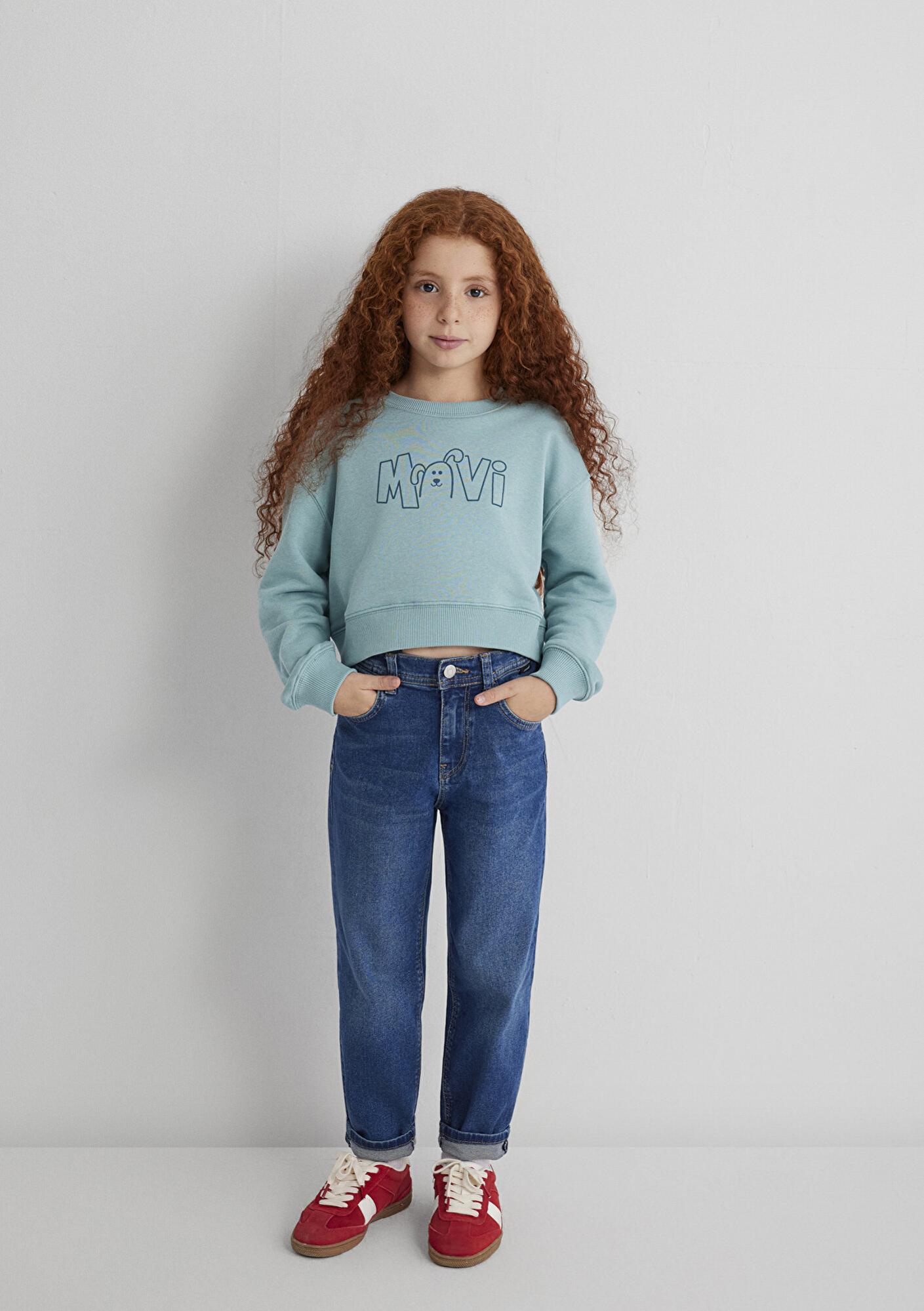 Mavi Mavi Logo Köpek Baskılı Yeşil Sweatshirt 7S10126-71748