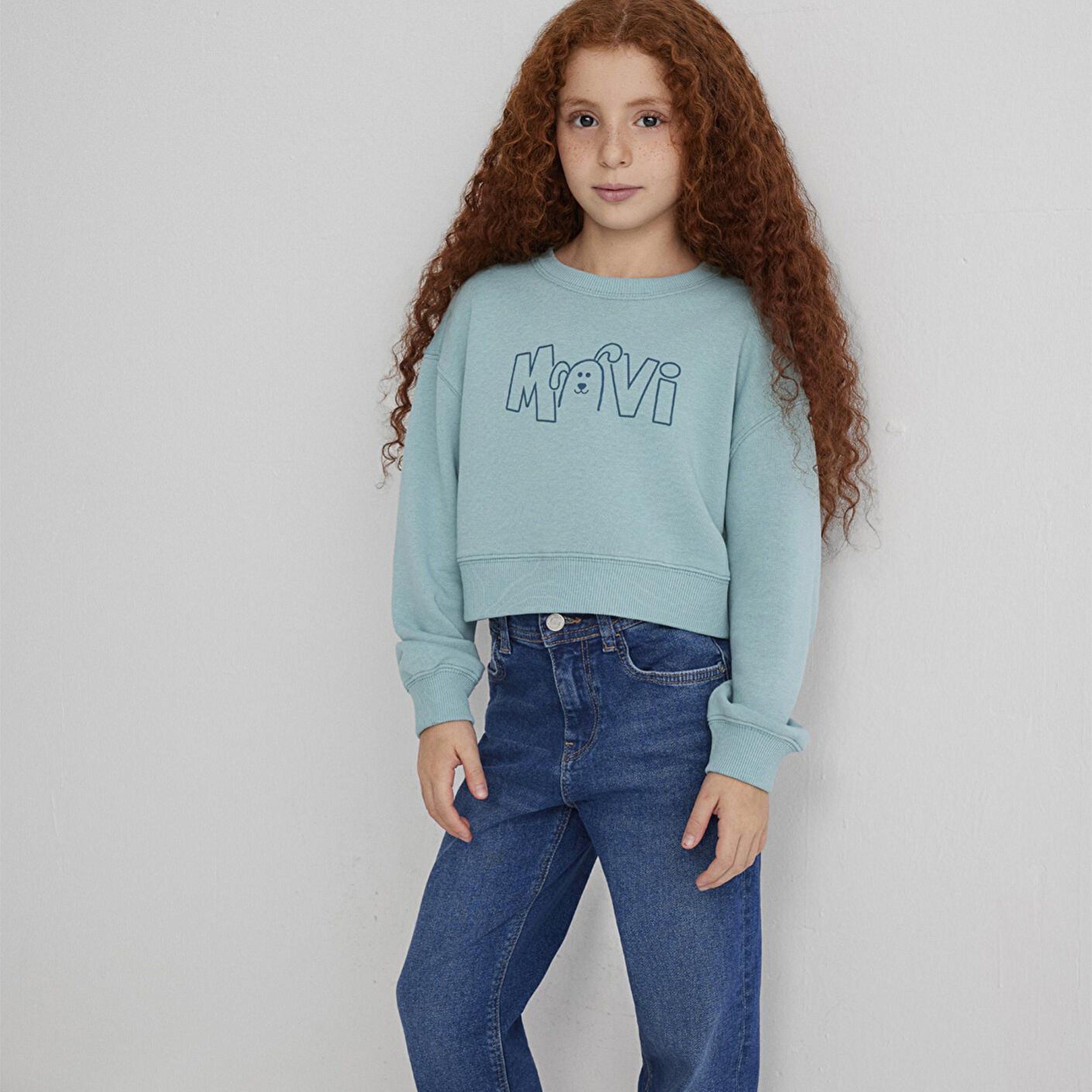 Mavi Mavi Logo Köpek Baskılı Yeşil Sweatshirt 7S10126-71748