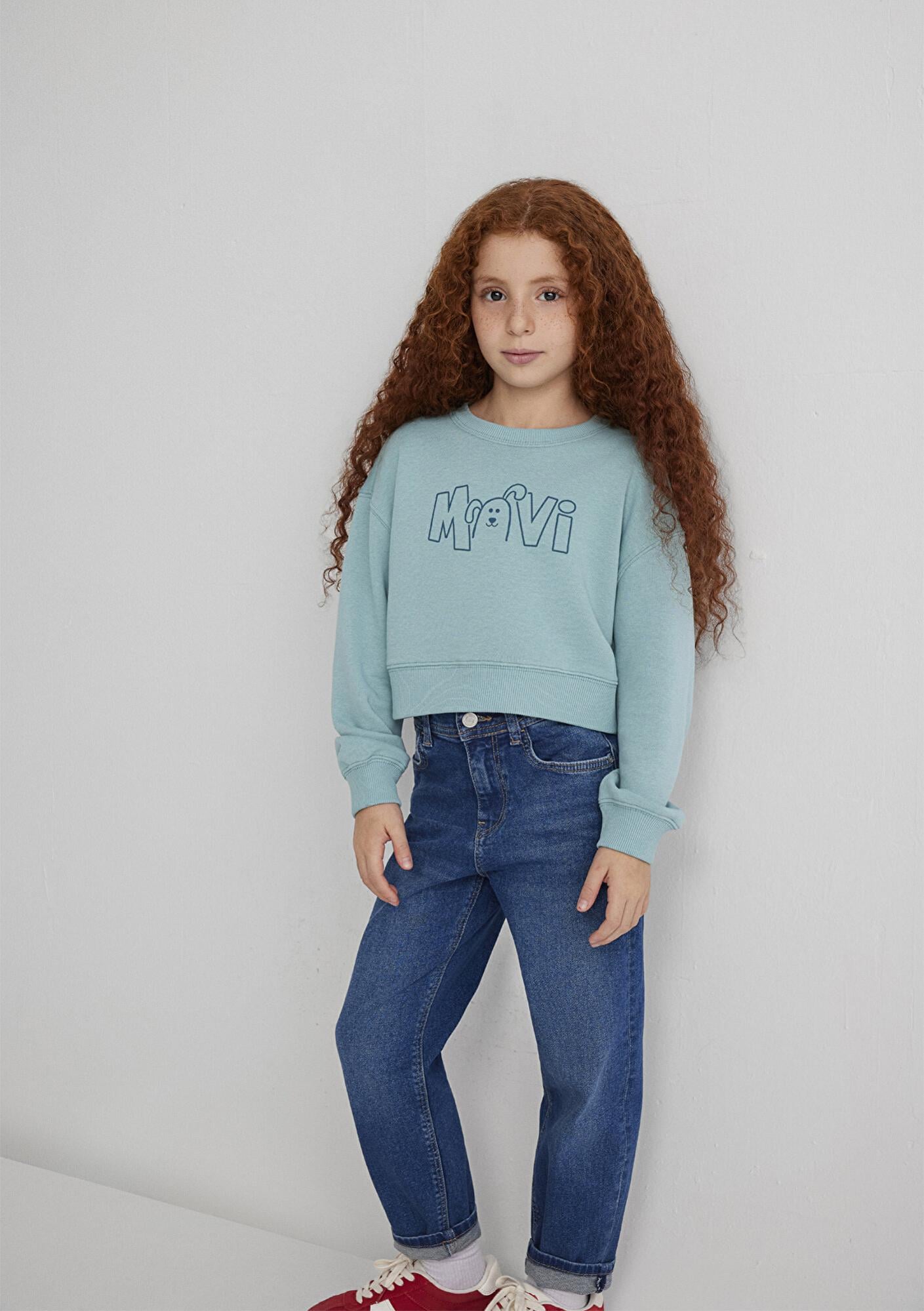 Mavi Mavi Logo Köpek Baskılı Yeşil Sweatshirt 7S10126-71748