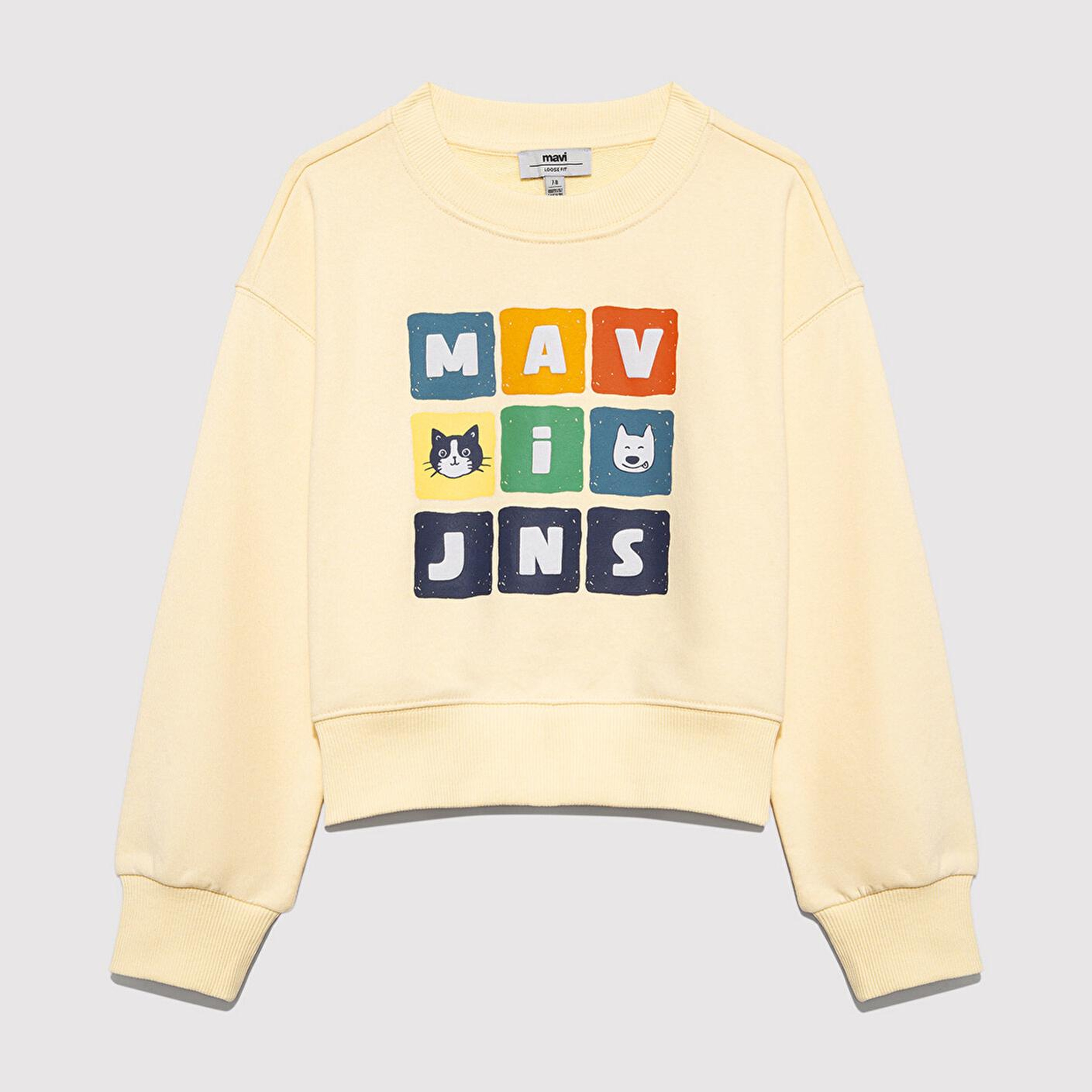 Mavi Mavi Baskılı Sarı Sweatshirt 7S10127-84571