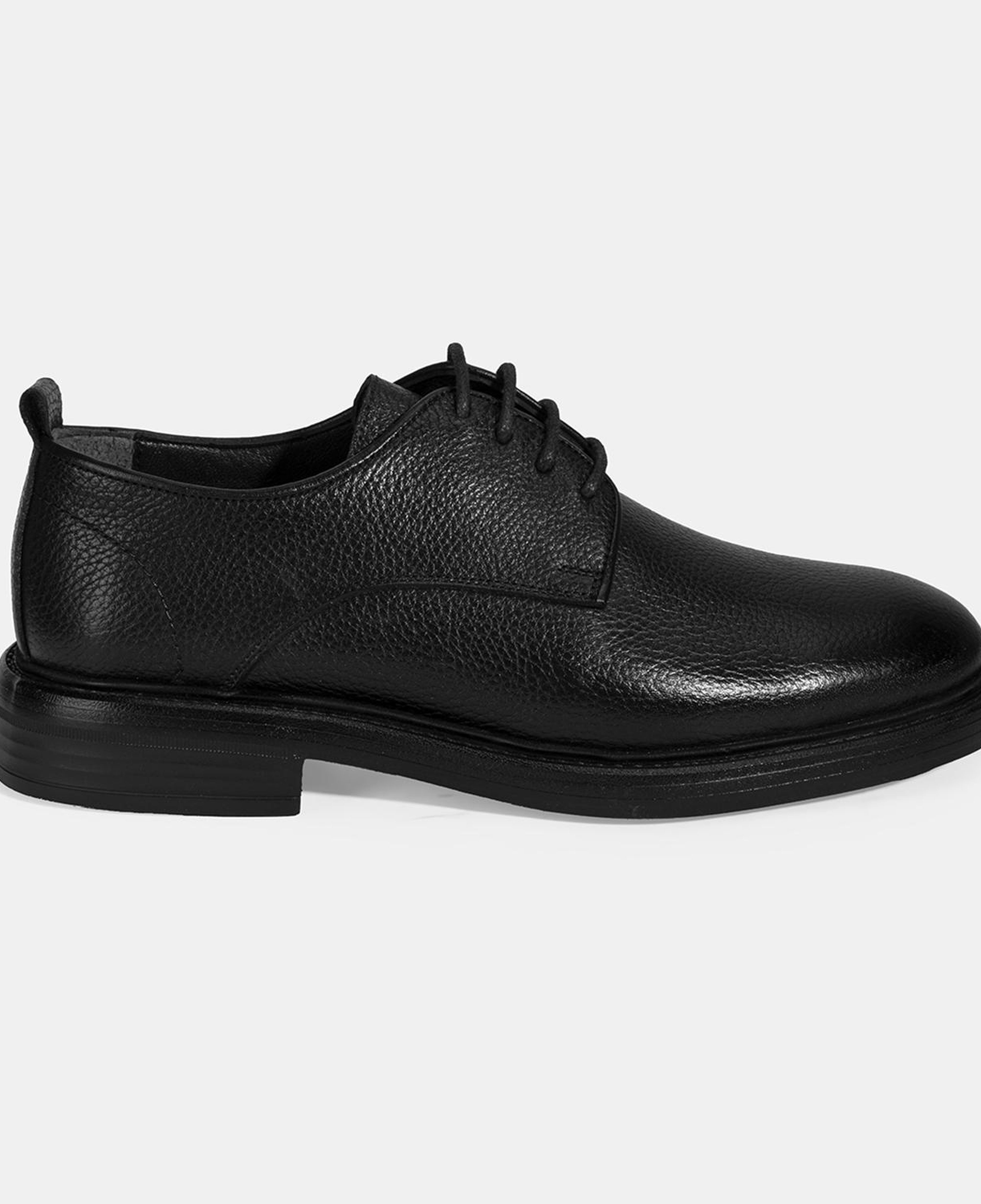 Erkek Siyah Bağcıklı Günlük Deri Ayakkabı