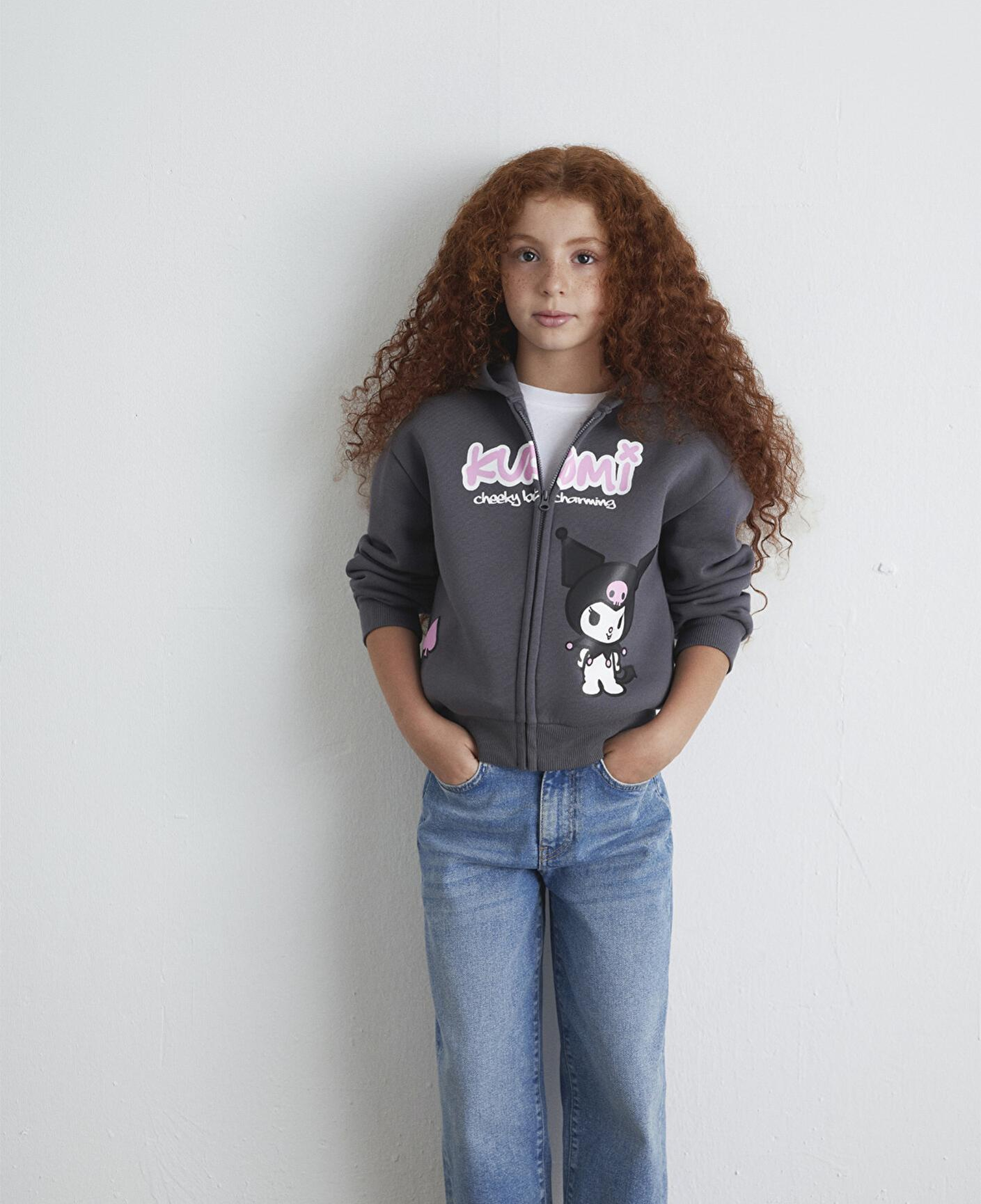 Mavi Kuromi Baskılı Fermuarlı Sweatshirt 7S10167-85309