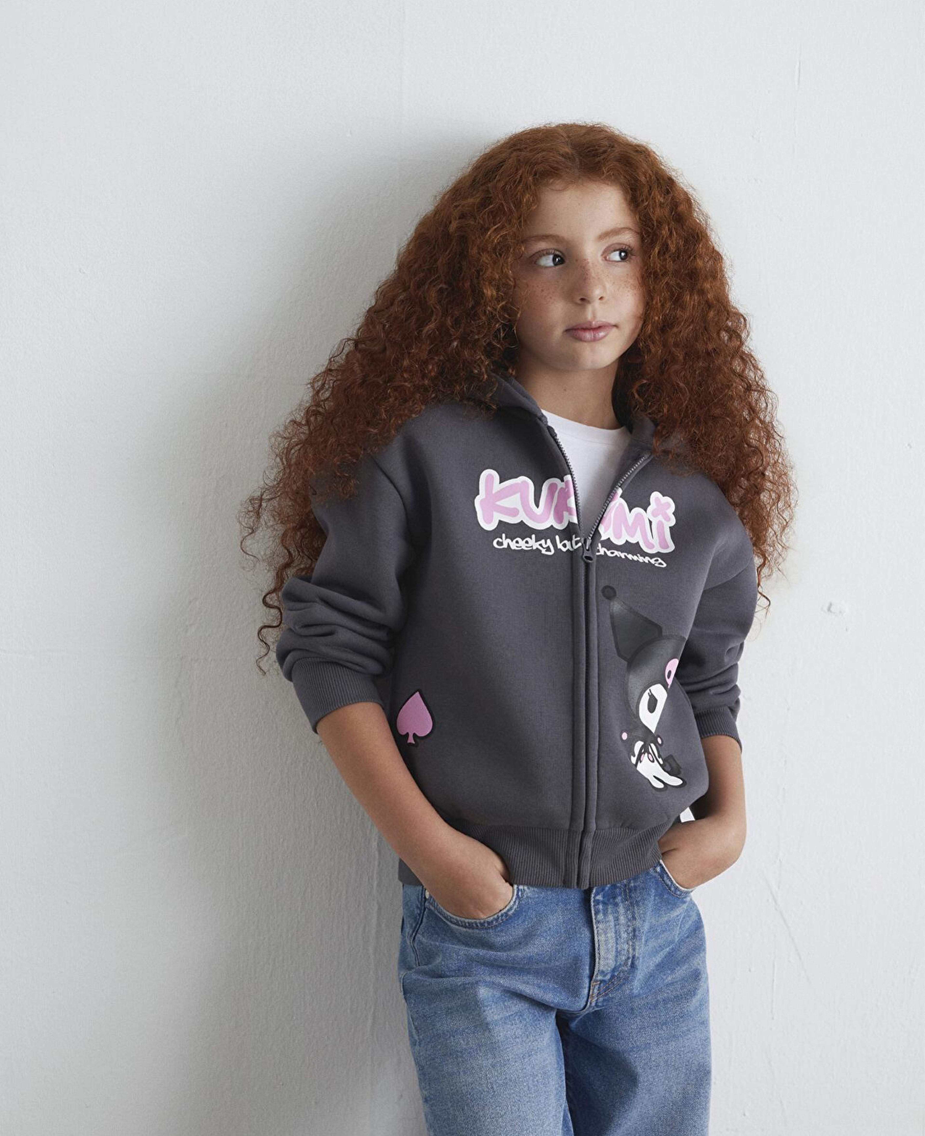 Mavi Kuromi Baskılı Fermuarlı Sweatshirt 7S10167-85309