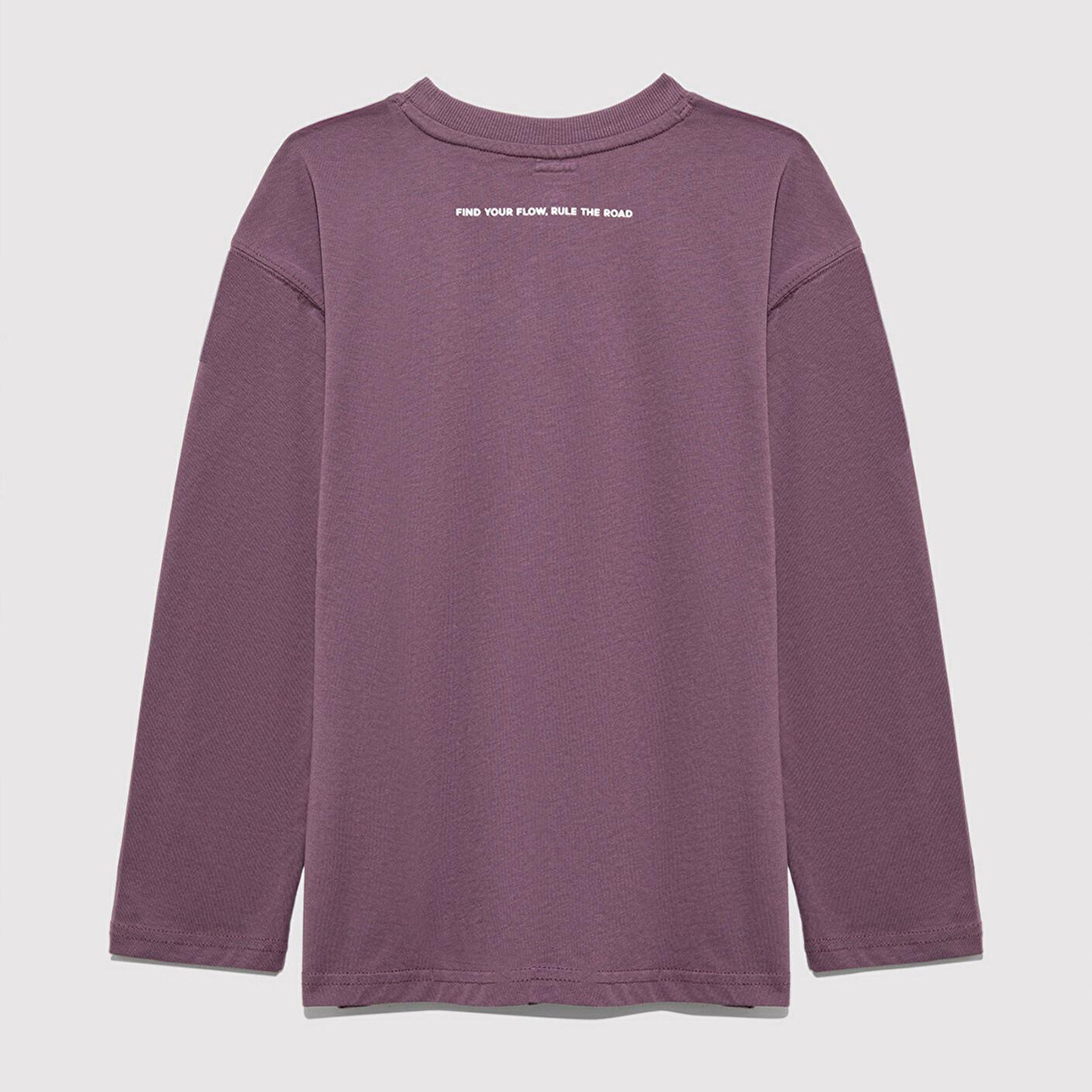 Mavi Baskılı Mor Tişört Loose Fit / Bol Rahat Kesim 6610366-70656