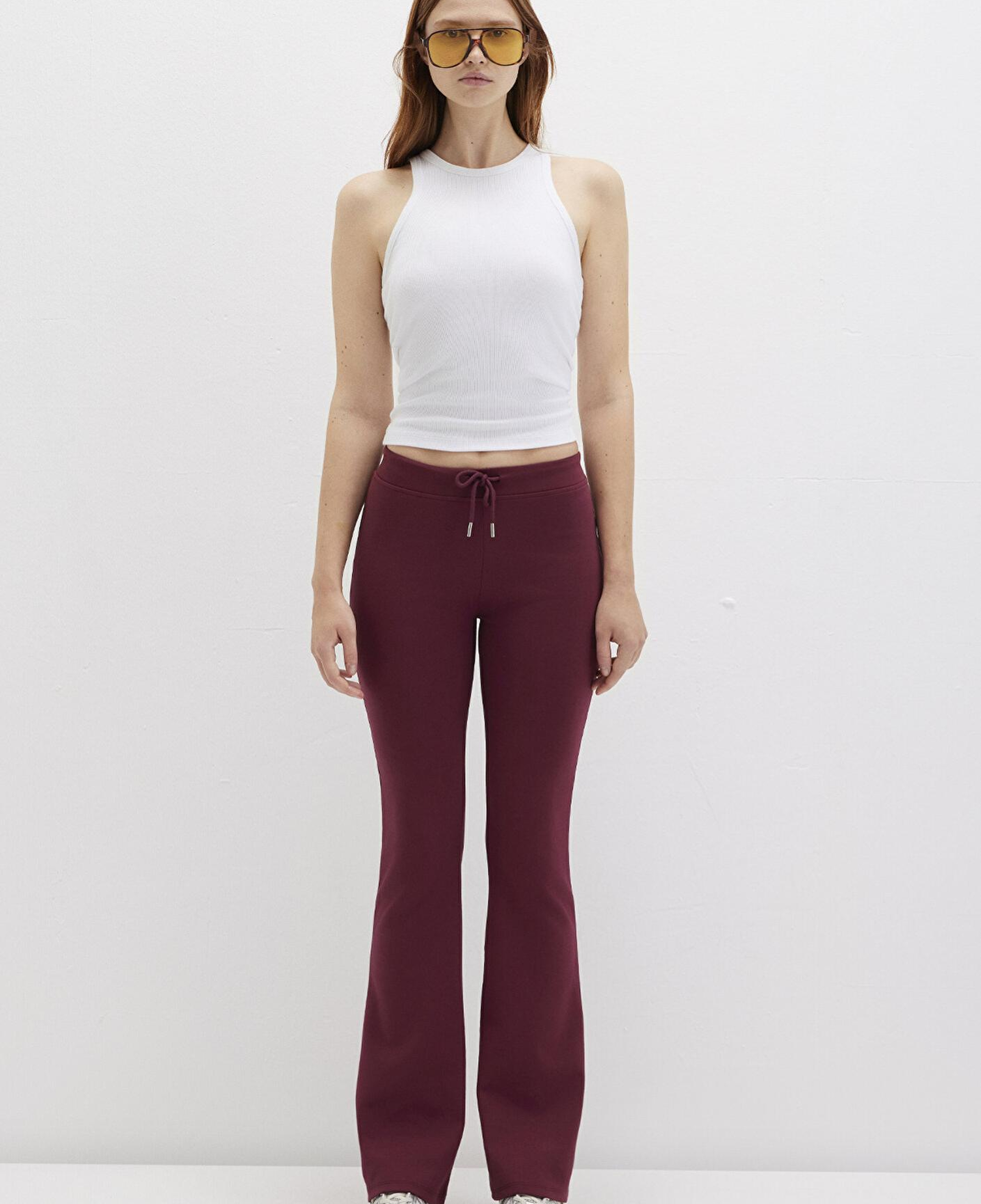 Mavi İspanyol Paça Bordo İnterlok Eşofman Altı 1011077-70394