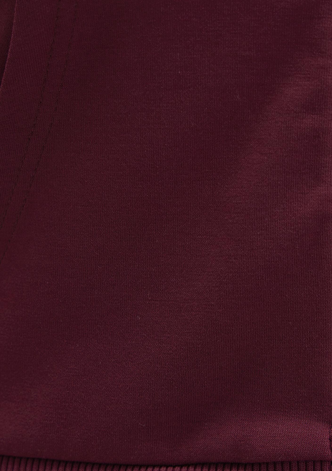Mavi Kapüşonlu Bordo İnterlok Sweatshirt 1S10424-70394