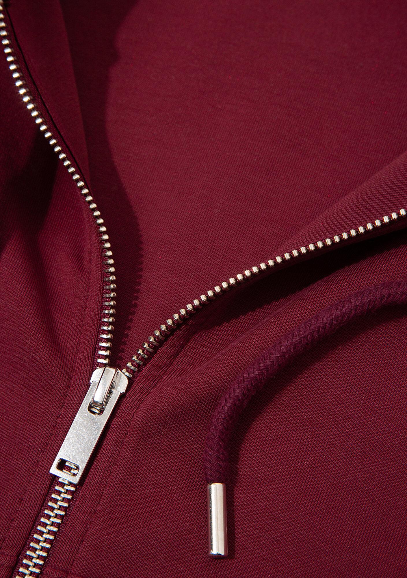 Mavi Kapüşonlu Bordo İnterlok Sweatshirt 1S10424-70394