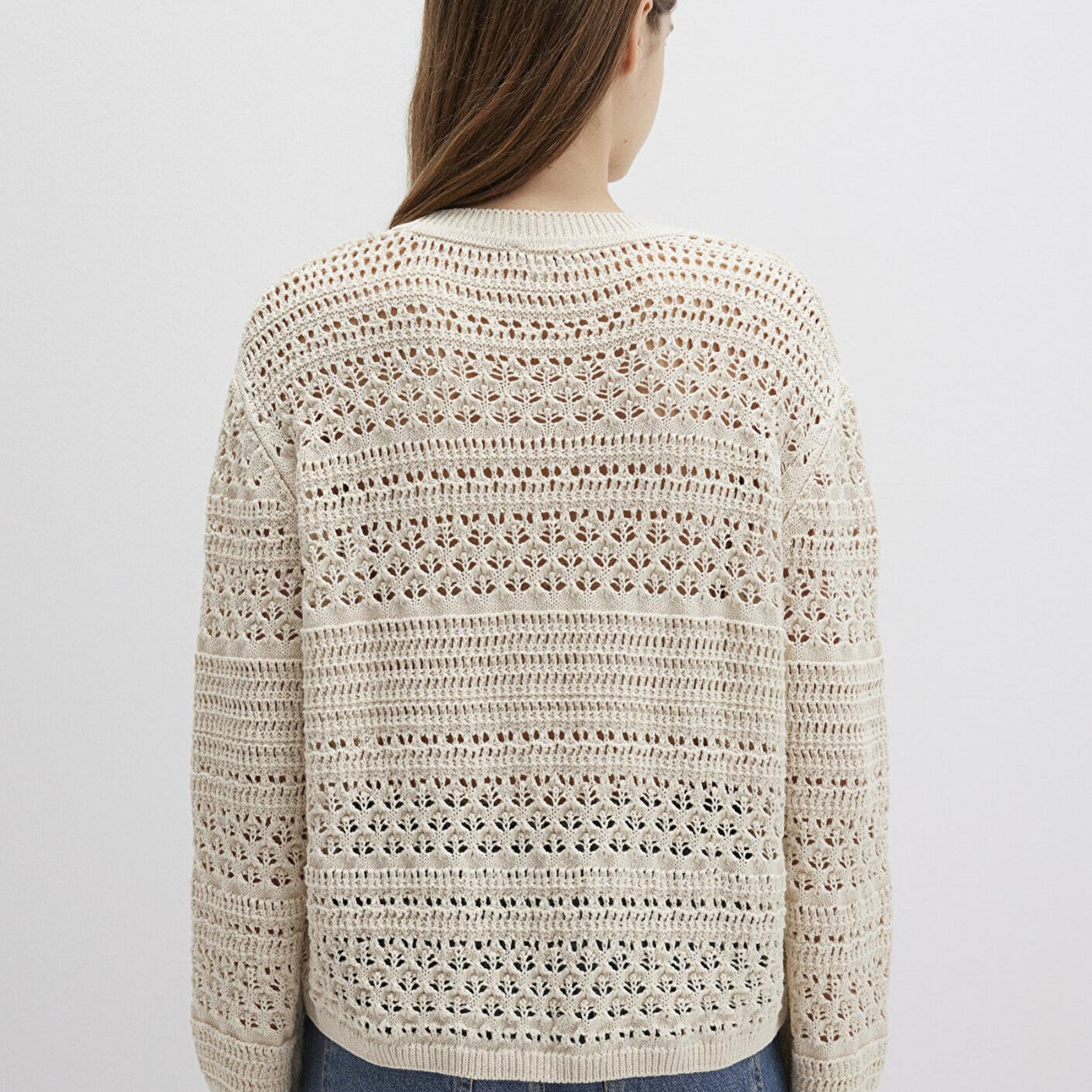 Mavi Ekru Kazak Loose Fit / Bol Rahat Kesim 1710776-70057