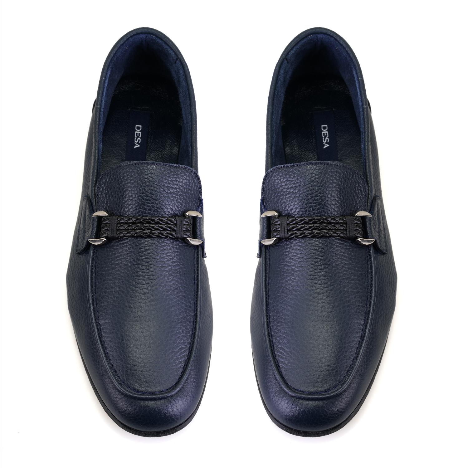 Drake Lacivert Erkek Deri Loafer