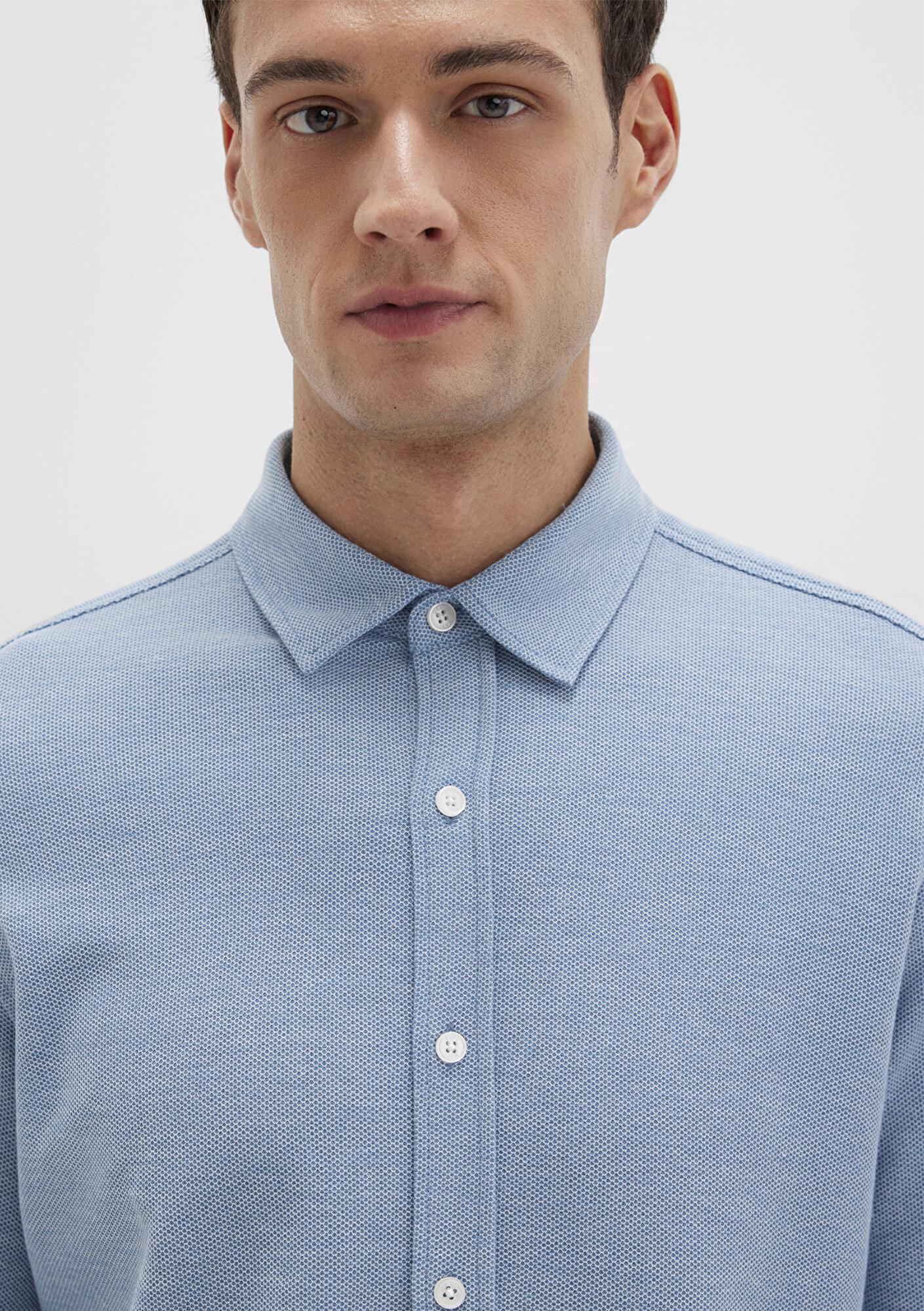 Mavi Mavi Örme Gömlek Slim Fit / Dar Kesim 0211513-80896