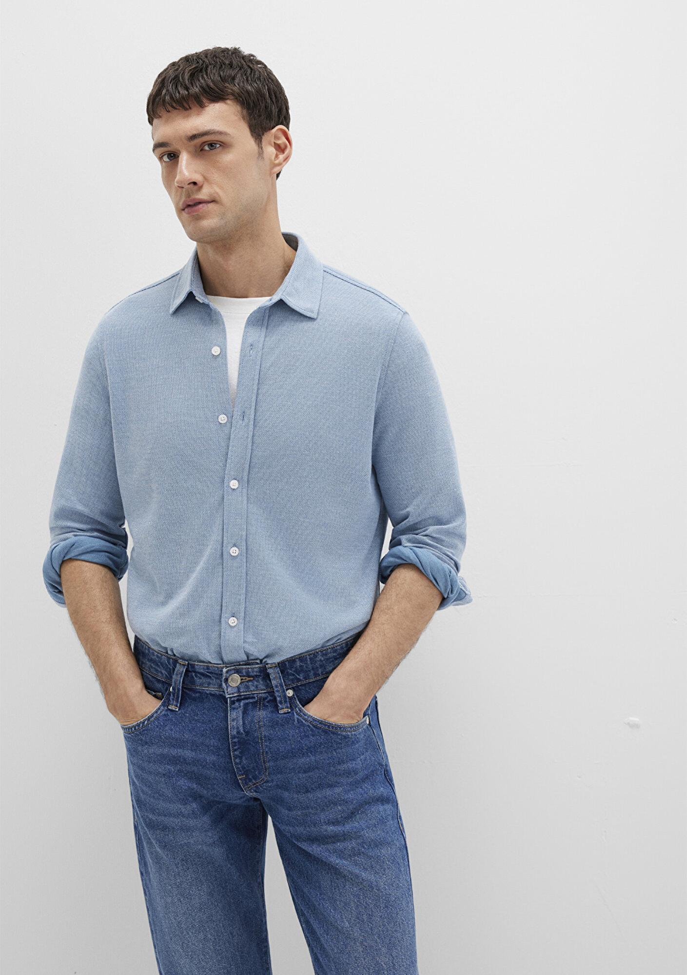 Mavi Mavi Örme Gömlek Slim Fit / Dar Kesim 0211513-80896