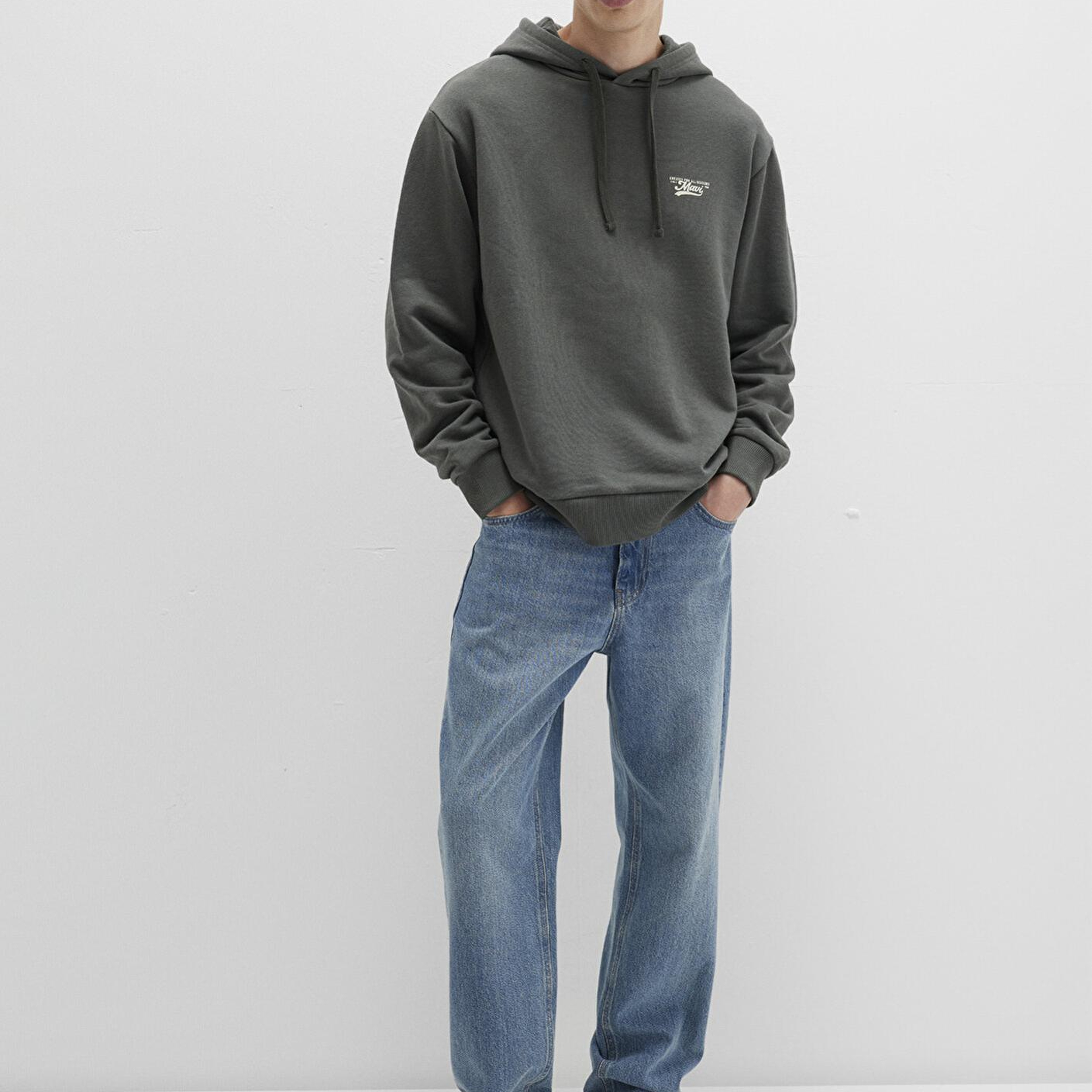 Mavi Mavi Logo Baskılı Kapüşonlu Yeşil Sweatshirt 0S10468-71598