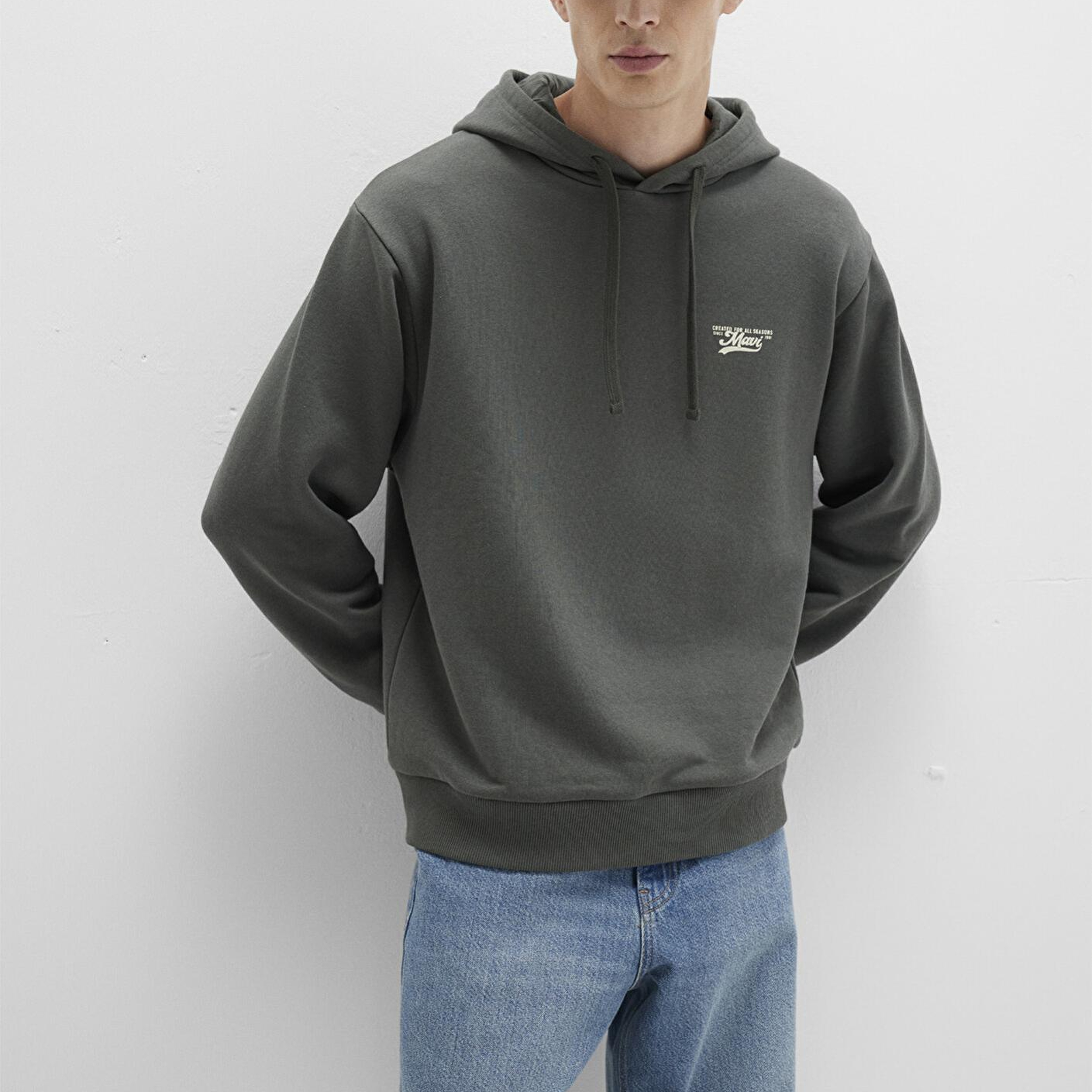 Mavi Mavi Logo Baskılı Kapüşonlu Yeşil Sweatshirt 0S10468-71598