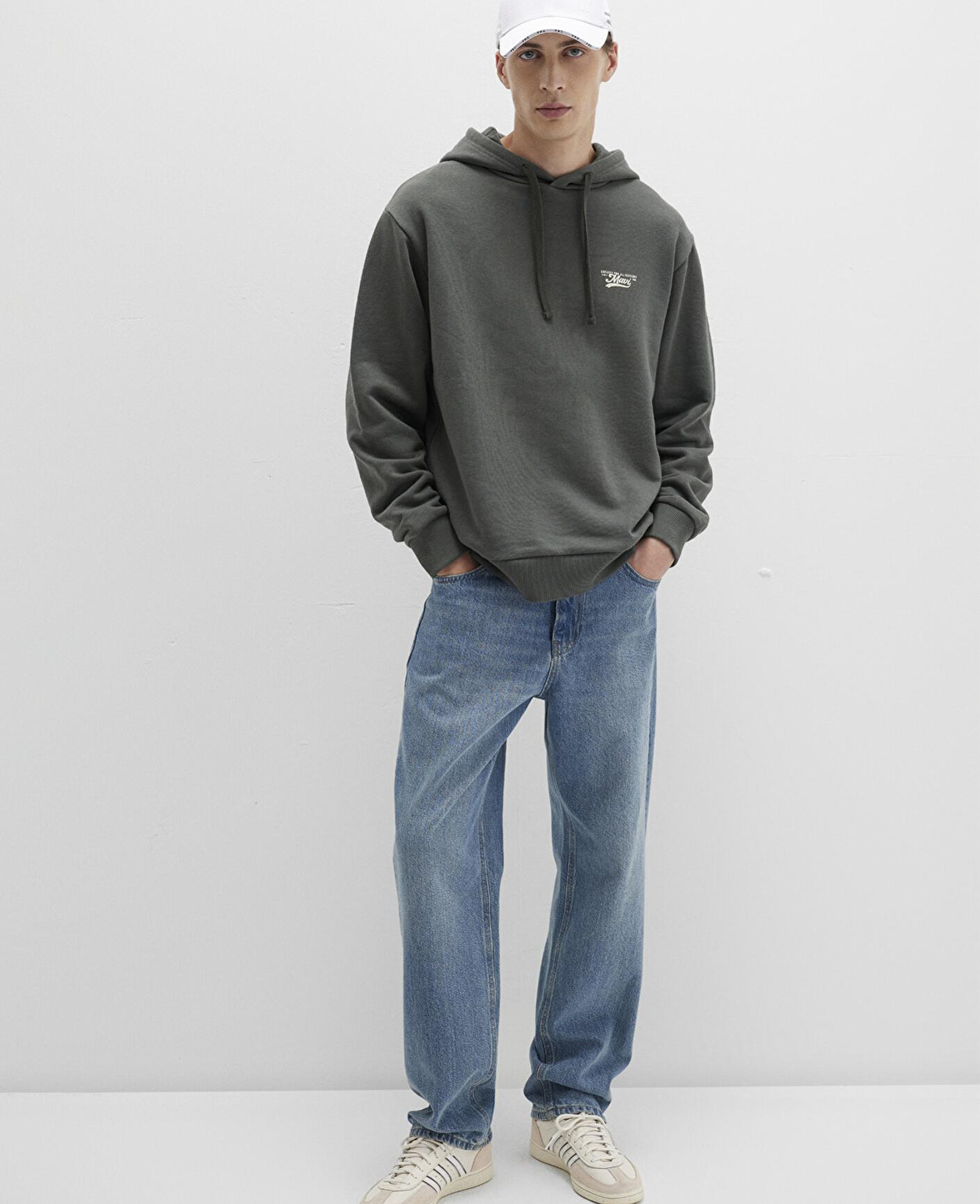 Mavi Mavi Logo Baskılı Kapüşonlu Yeşil Sweatshirt 0S10468-71598