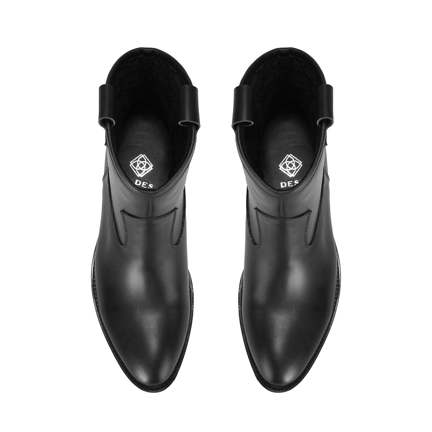 Colleen Siyah Kadın Topuklu Deri Kovboy Botu