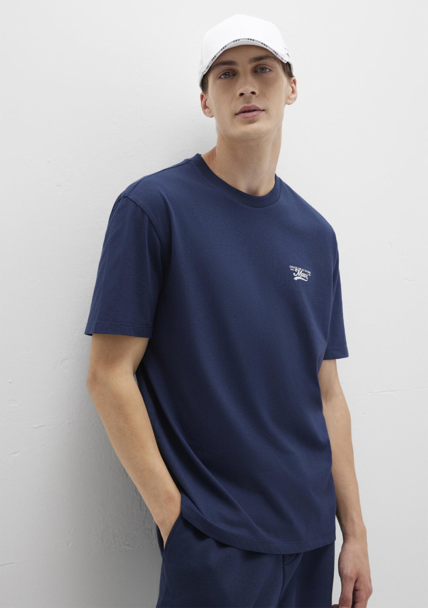 Mavi Mavi Baskılı Lacivert Tişört Loose Fit / Bol Rahat Kesim 0612840-70497