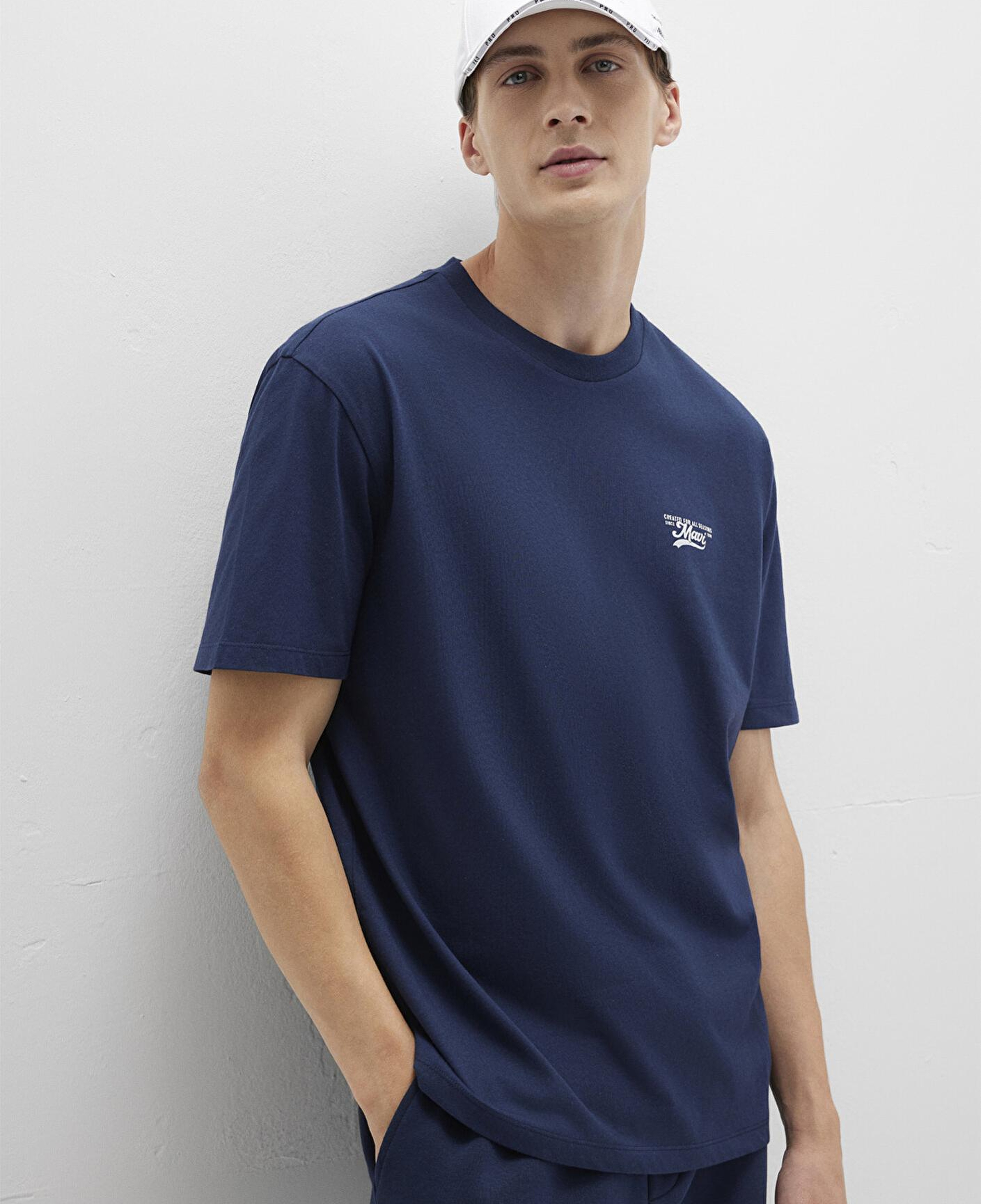 Mavi Mavi Baskılı Lacivert Tişört Loose Fit / Bol Rahat Kesim 0612840-70497