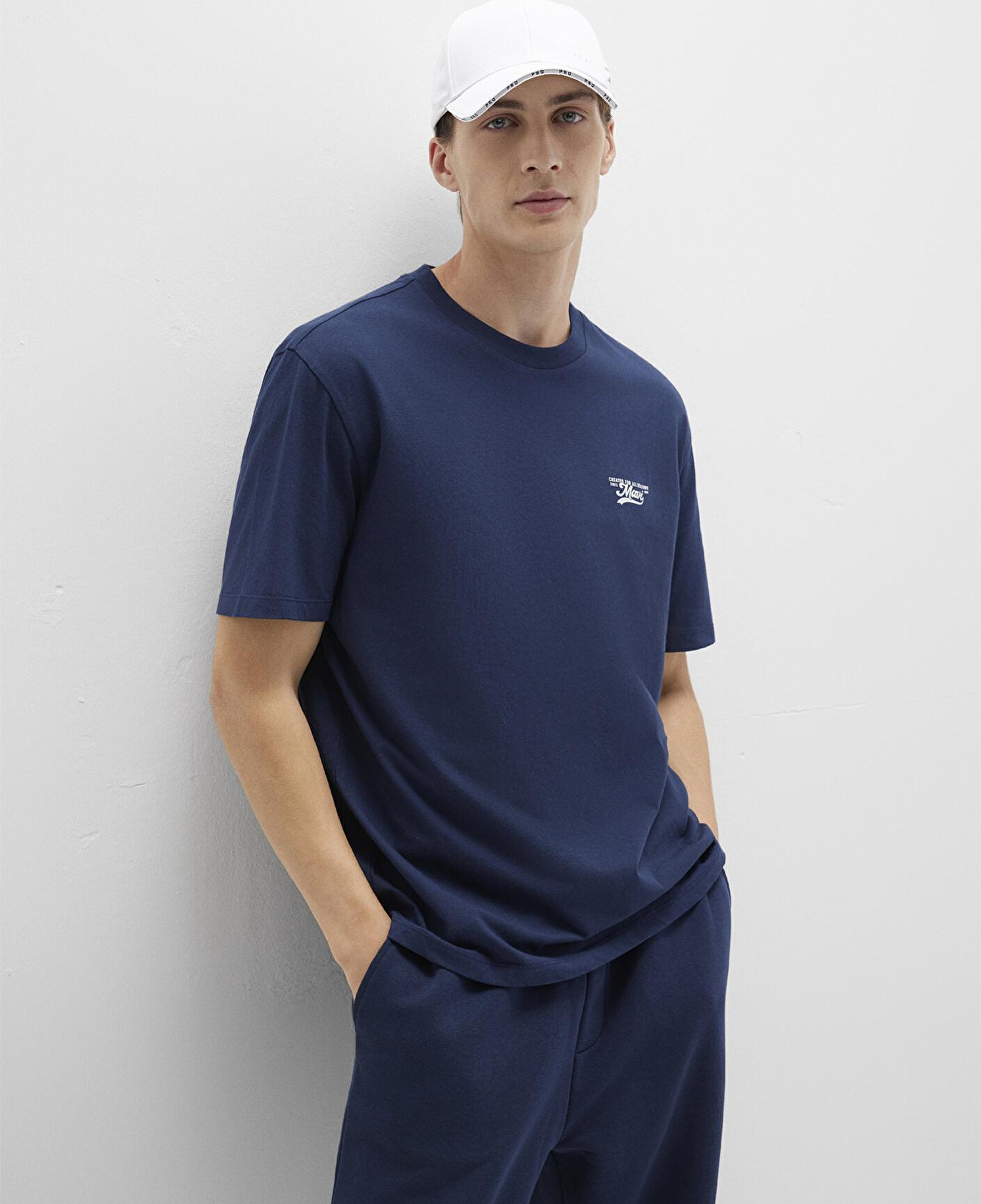 Mavi Mavi Baskılı Lacivert Tişört Loose Fit / Bol Rahat Kesim 0612840-70497