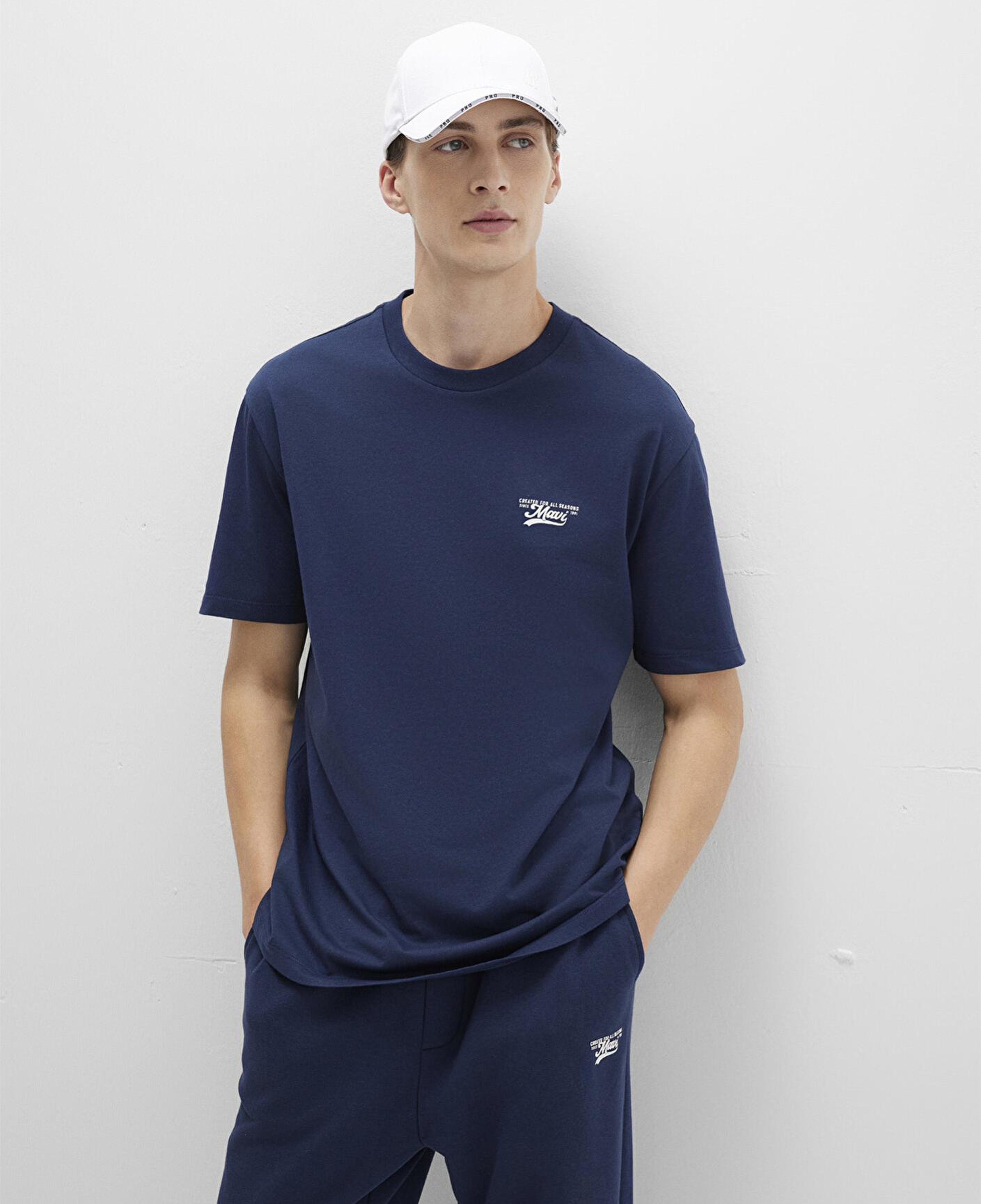 Mavi Mavi Baskılı Lacivert Tişört Loose Fit / Bol Rahat Kesim 0612840-70497