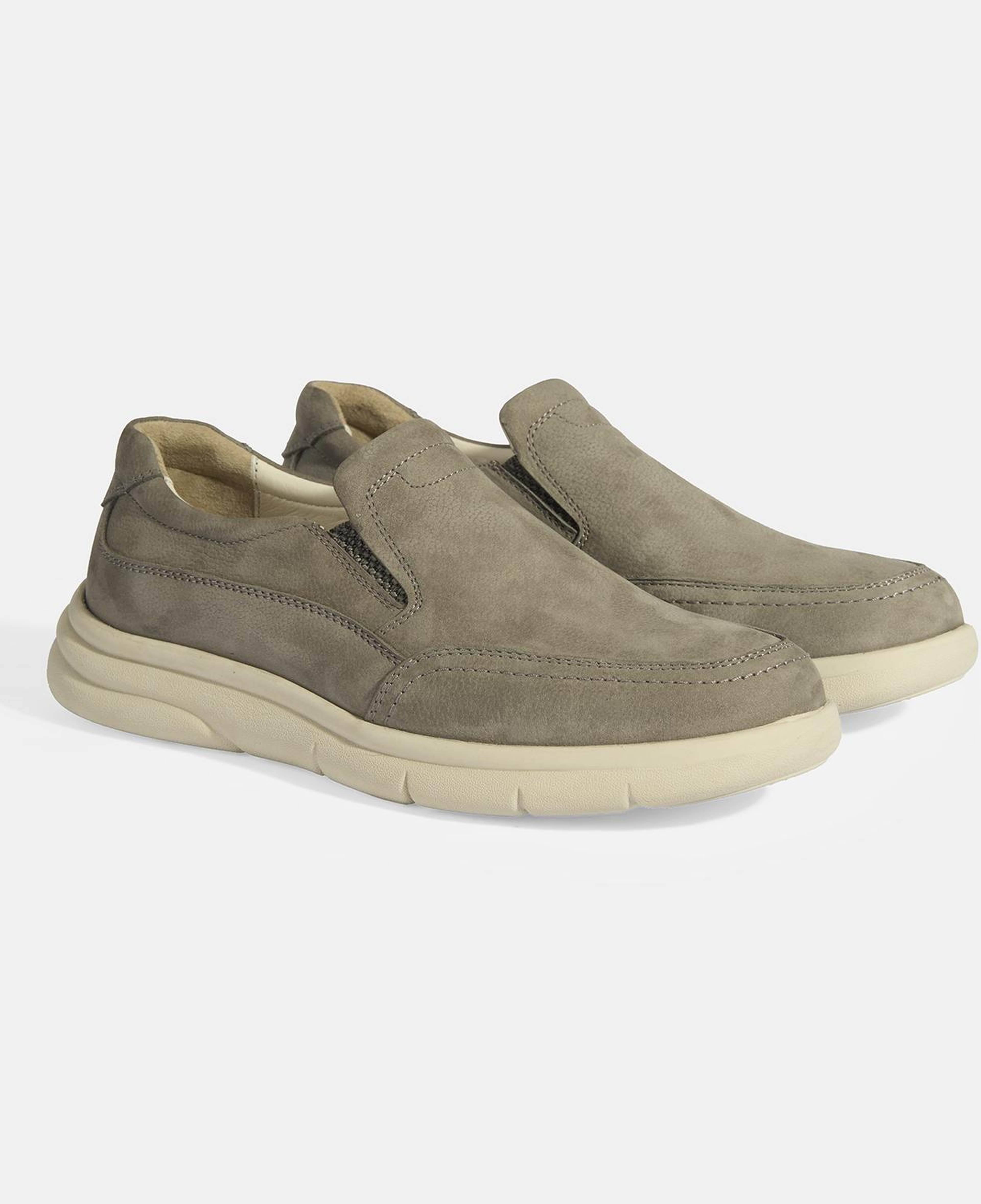 Erkek Bej Slip-On Nubuk Deri DesaComfort Günlük Ayakkabı