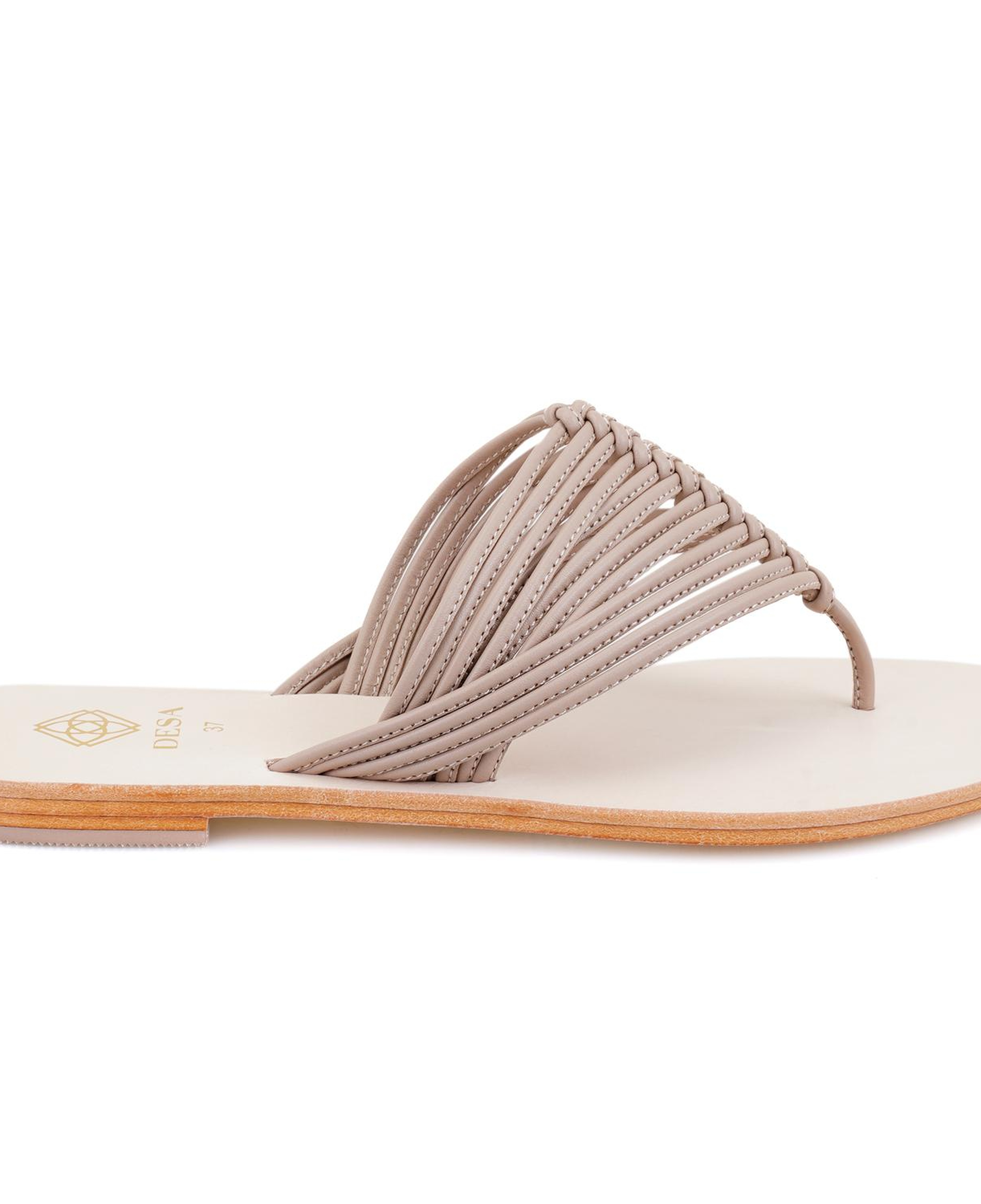 Kadın Bej Parmak Arası Deri Terlik