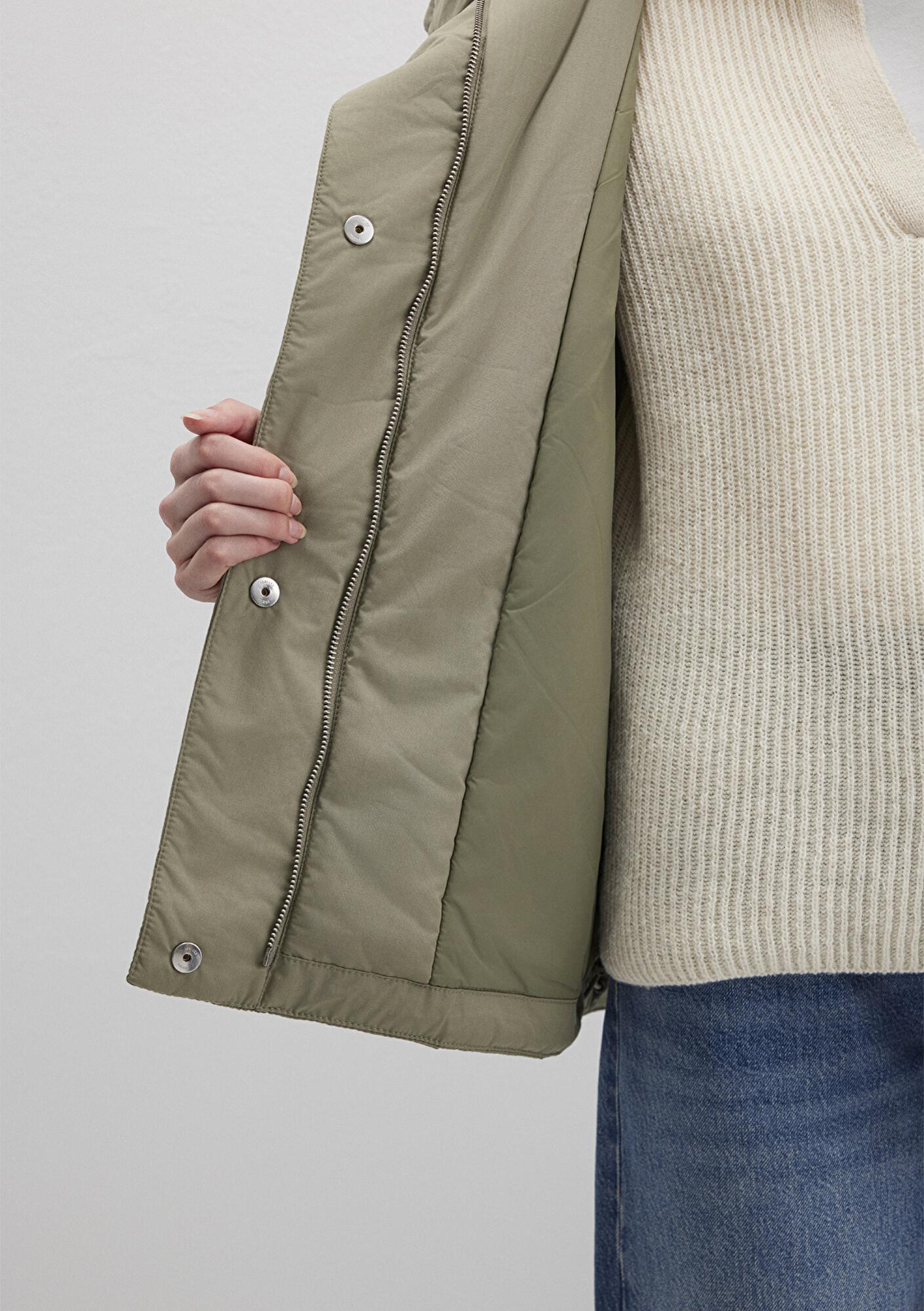 Mavi Kapüşonlu Haki Ceket Loose Fit / Bol Rahat Kesim 1110762-71818