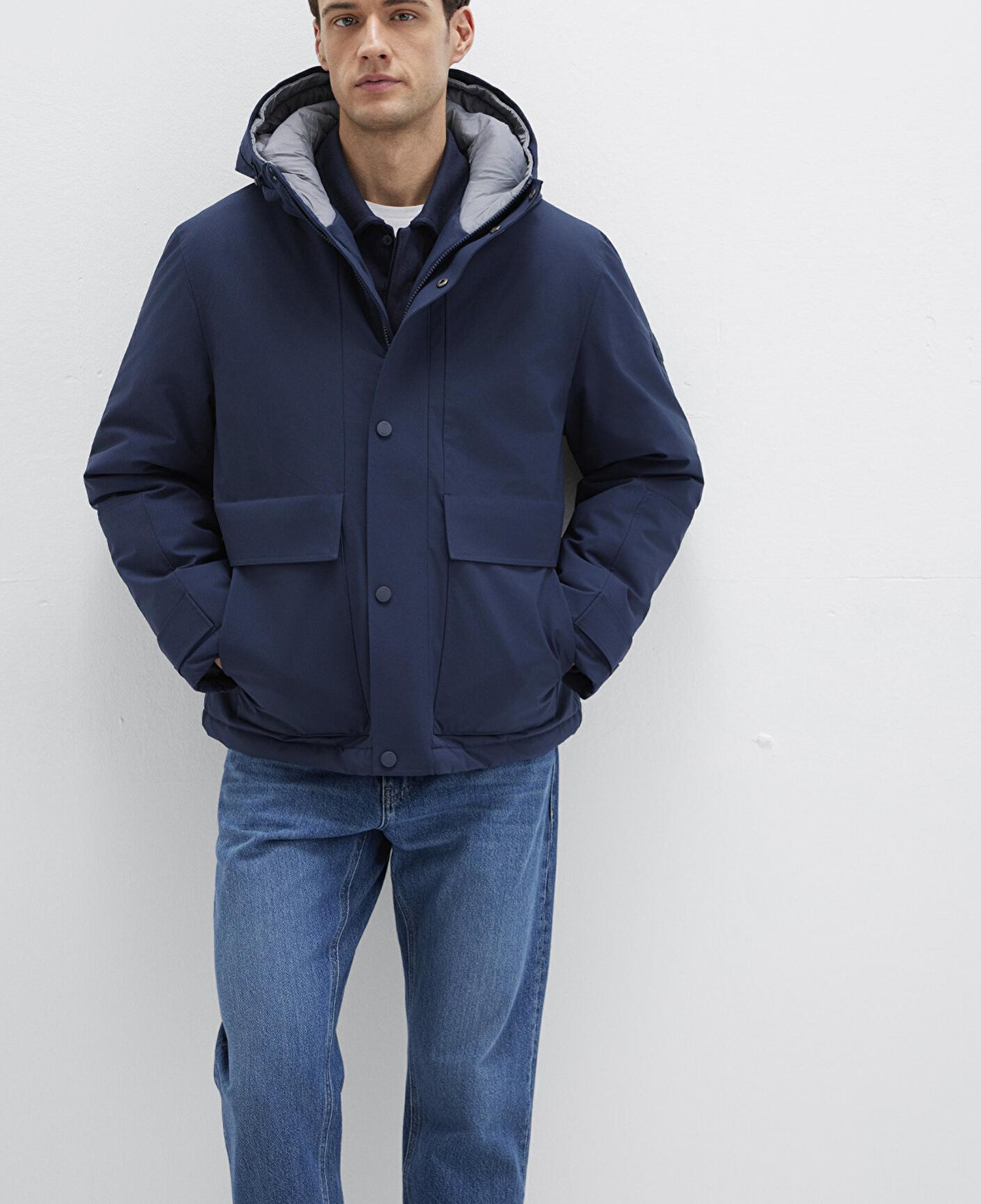 Mavi Kapüşonlu Lacivert Mont 0110667-80872