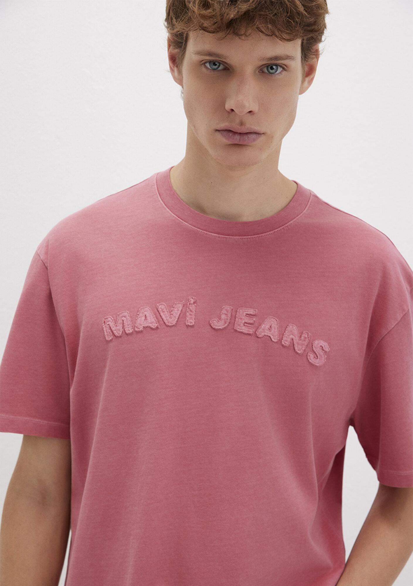 Mavi Mavi Jeans Baskılı Pembe Tişört Loose Fit / Bol Rahat Kesim 0612953-71079